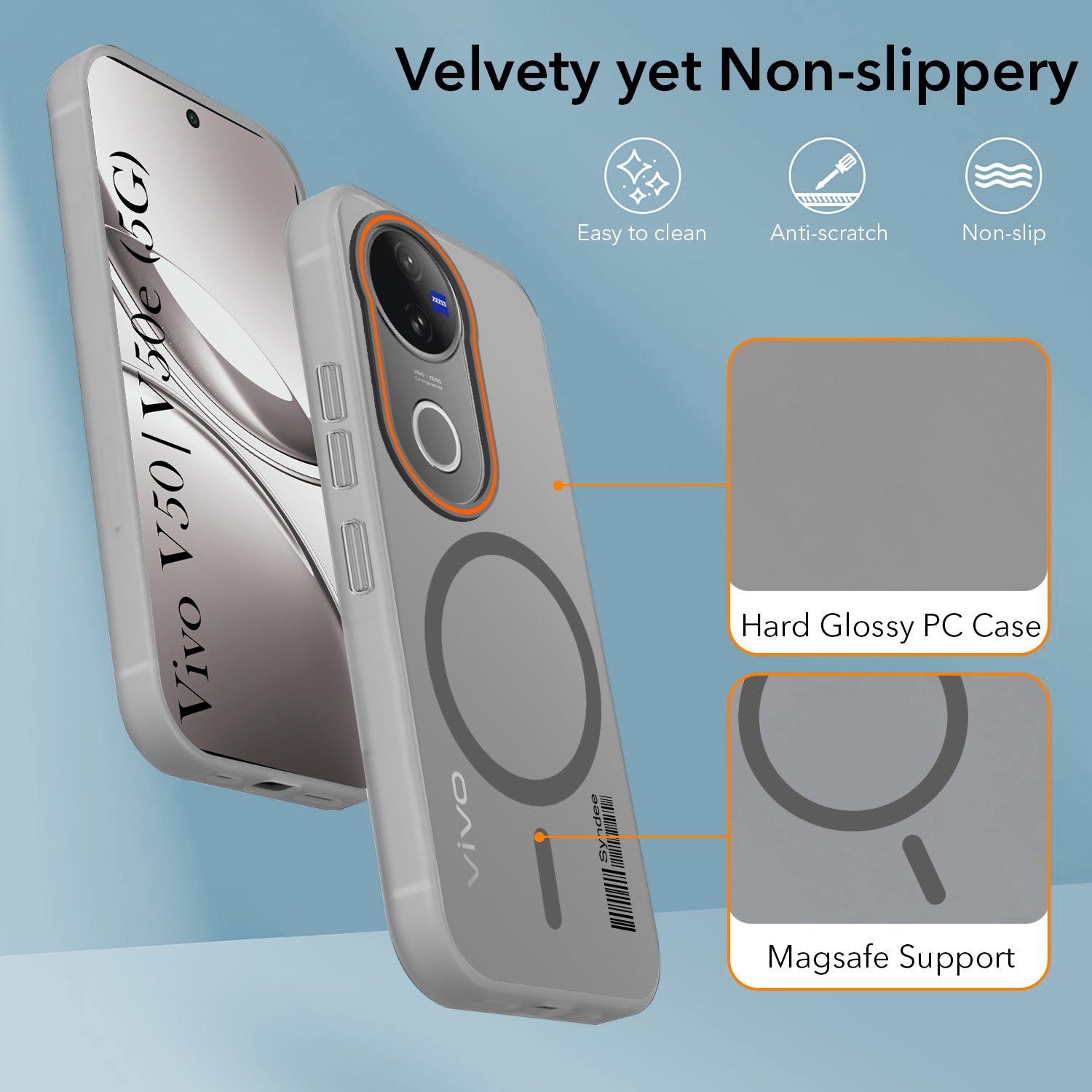 For Vivo V50 | Vivo V50e Back Cover Case (Soft Touch | Camera Bump Protection | MagSafe Compatible | Matte Finish)