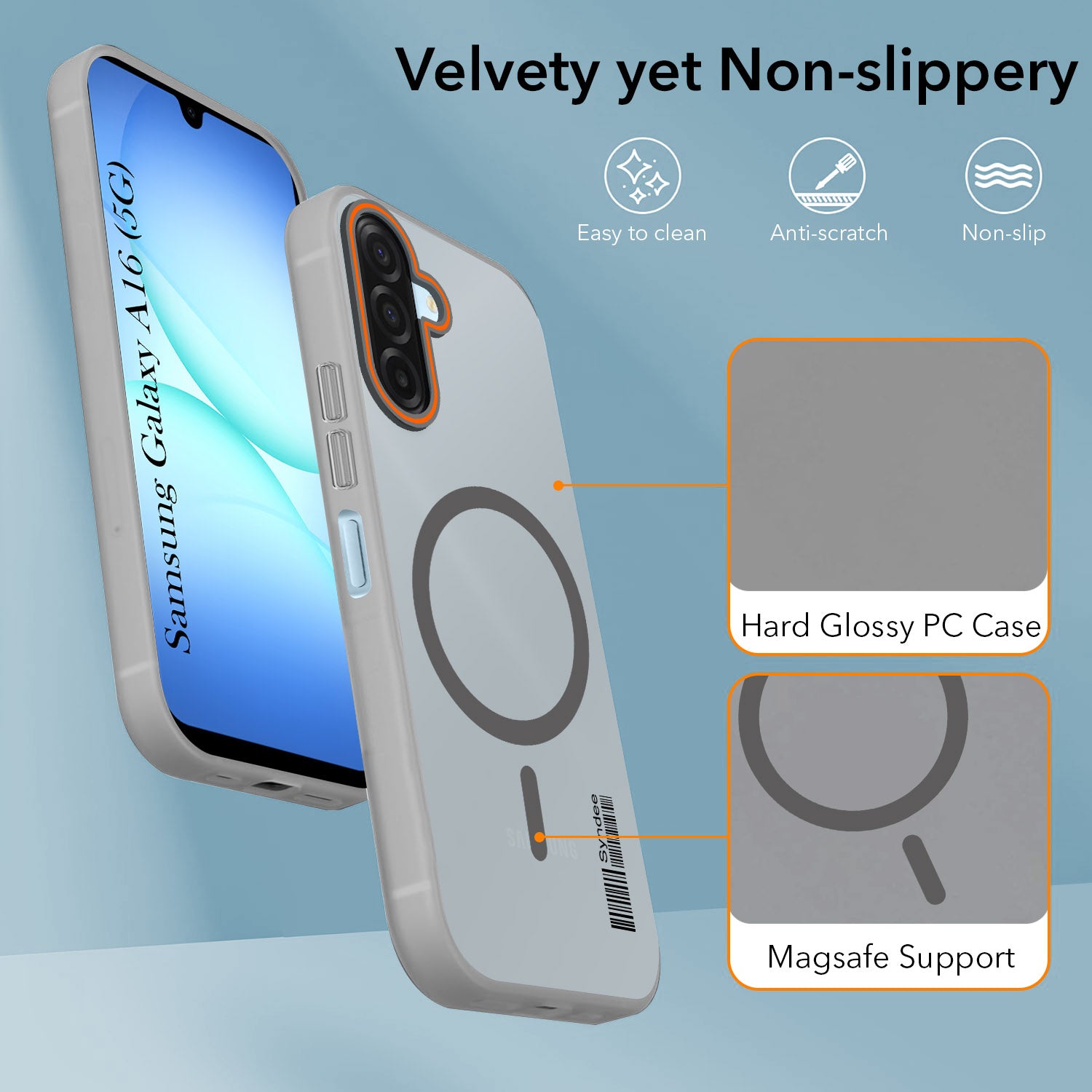 For Samsung Galaxy A16 5G Back Cover Case (Soft Touch | Camera Bump Protection | MagSafe Compatible | Matte Finish)