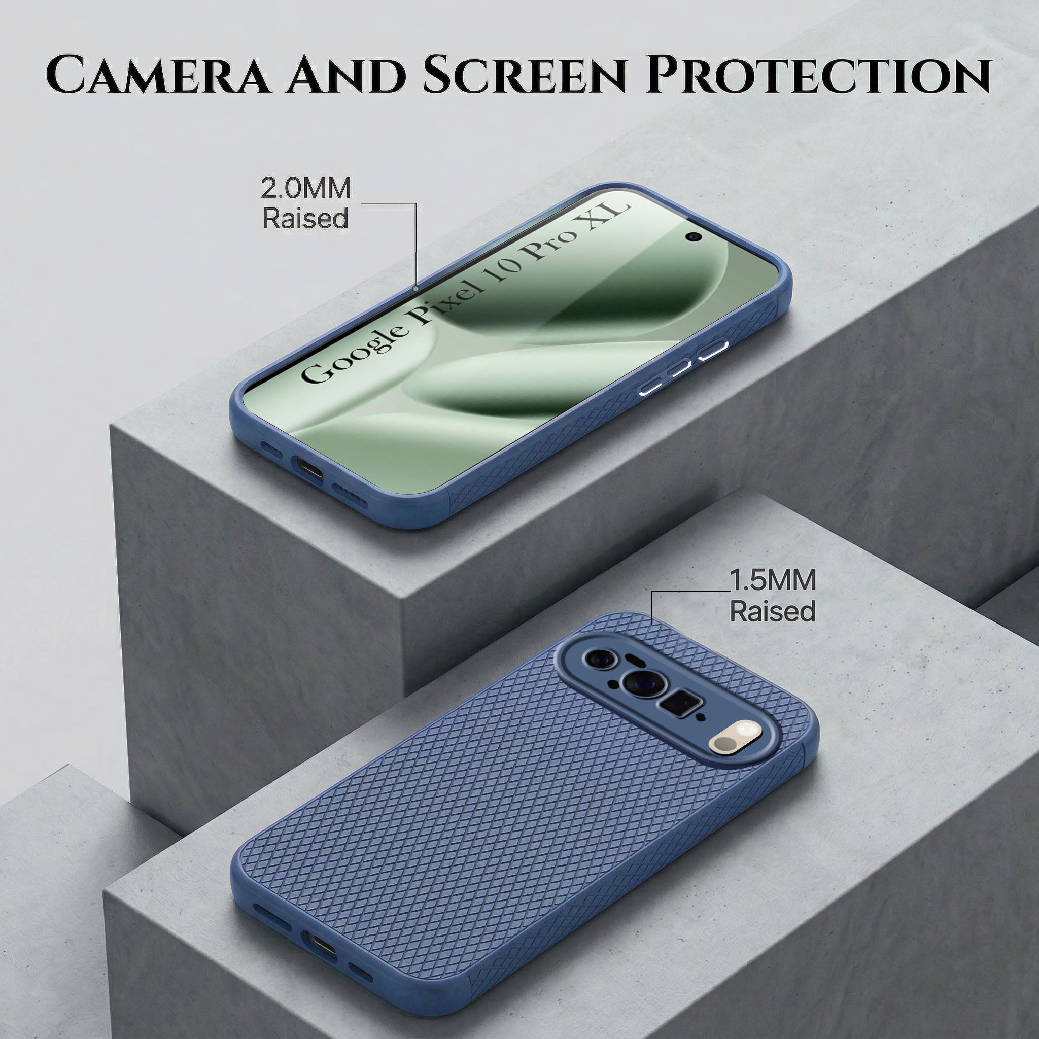 For Google Pixel 10 Pro XL Combo with Back Cover and 9H Tempered Glass (Liquid Silicone | Camera Protection | Oleophobic Coating Screen Glass)