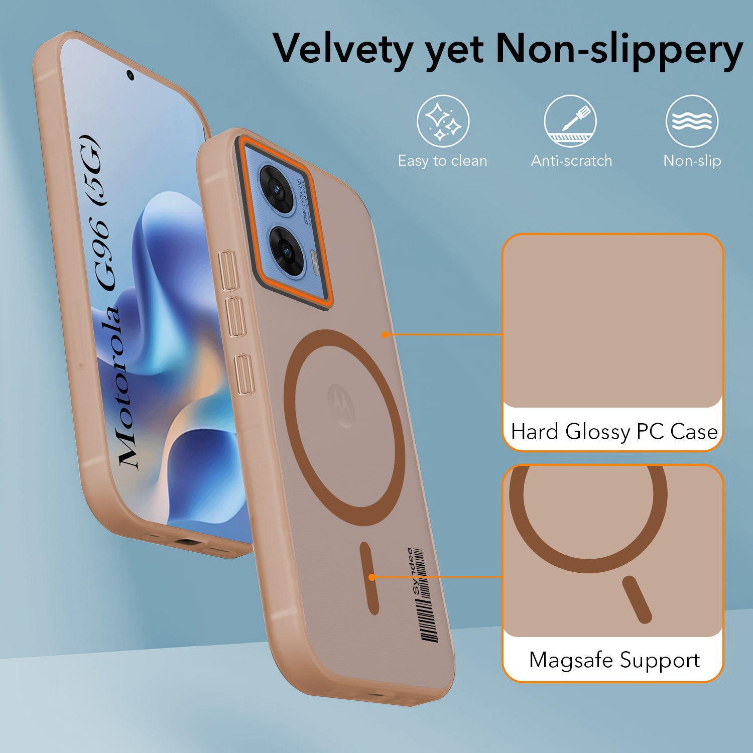 For Motorola Moto G96 Back Cover Case (Soft Touch | Camera Bump Protection | MagSafe Compatible | Matte Finish)