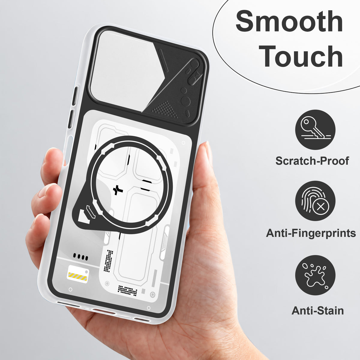 For Vivo Y11 | Vivo Y21 5G Metallic Back Cover Case (Metallic Camera Protection & Buttons | Translucent Milky Shade | Hard Polycarbonate)