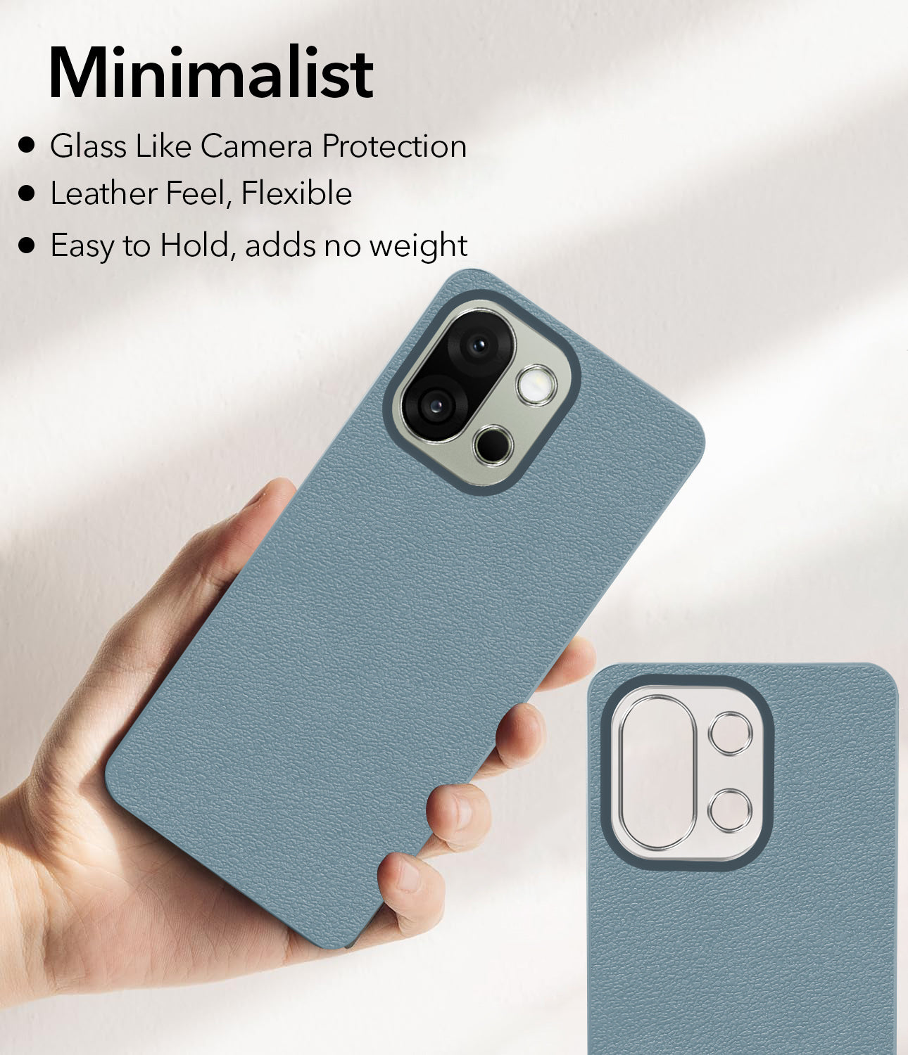 For OnePlus 13S Back Cover Case (Glass Like Camera Protection | Leather Feel | Minimalist Professional Grip)