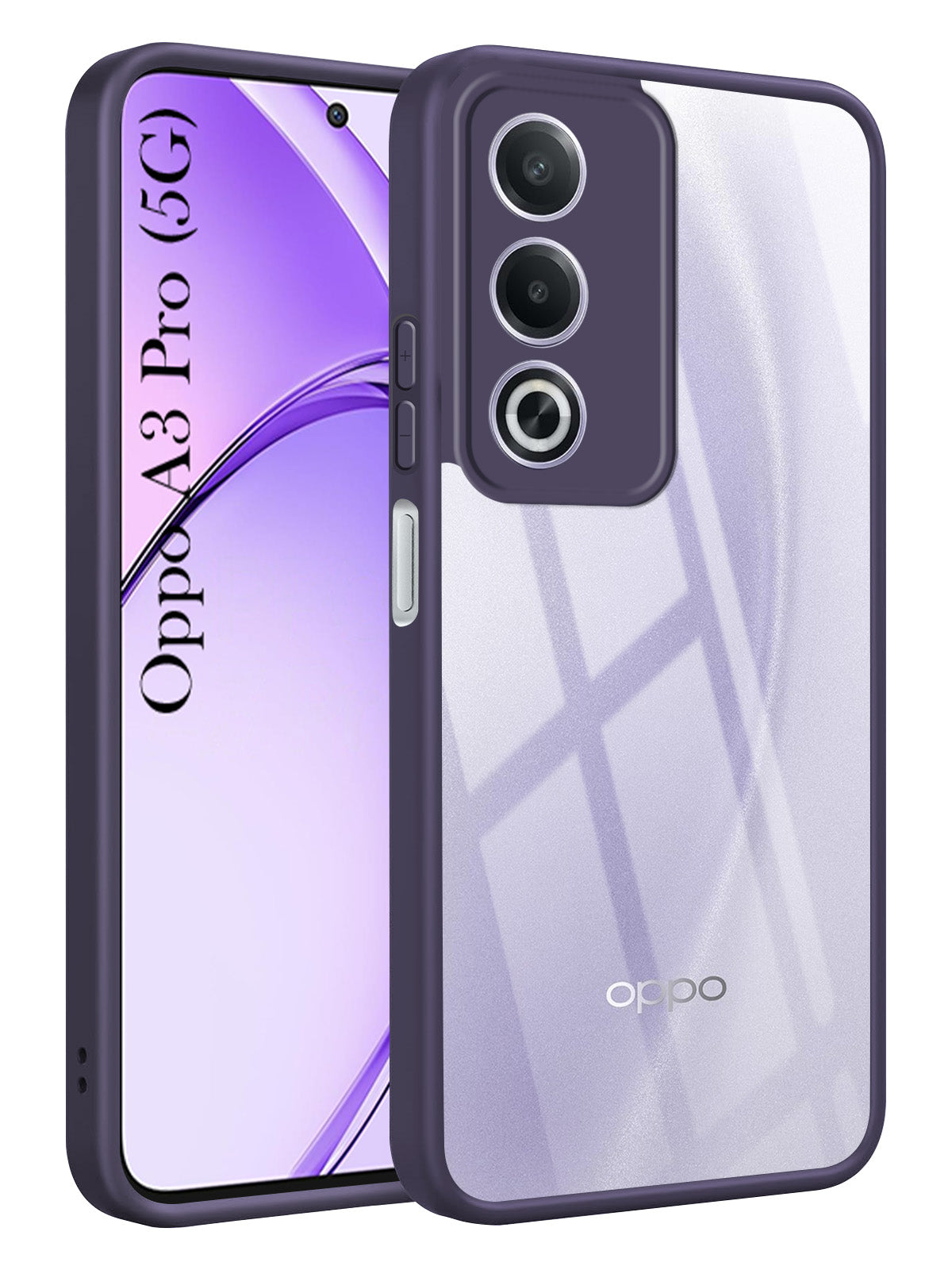 For Oppo A3 Pro 5G Back Cover Case Ultra-Hybrid  (Lifetime Anti Yellow | Anti Scratch | Crystal Clear Shockproof)
