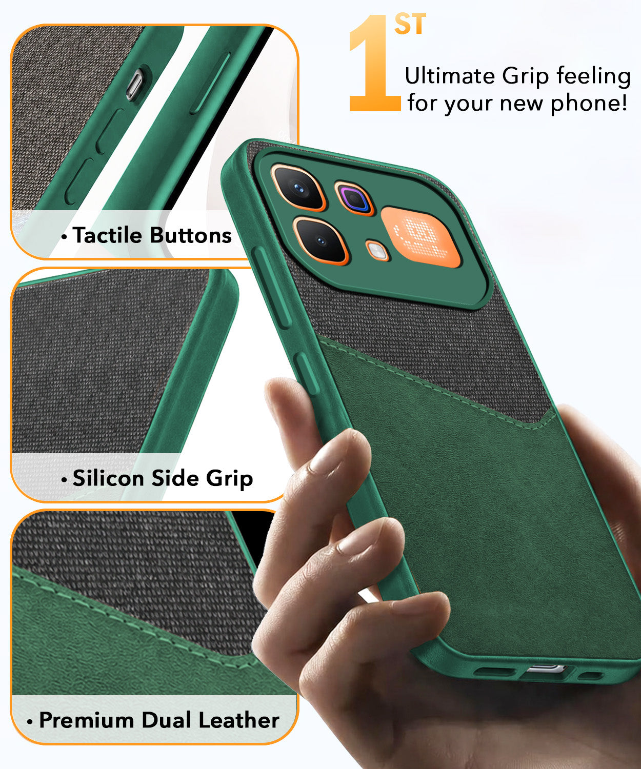 For Infinix Note 60 Pro 5G Back Cover Case (Dual PU Leather Stitch | Professional Minimalist | Soft and Flexible)