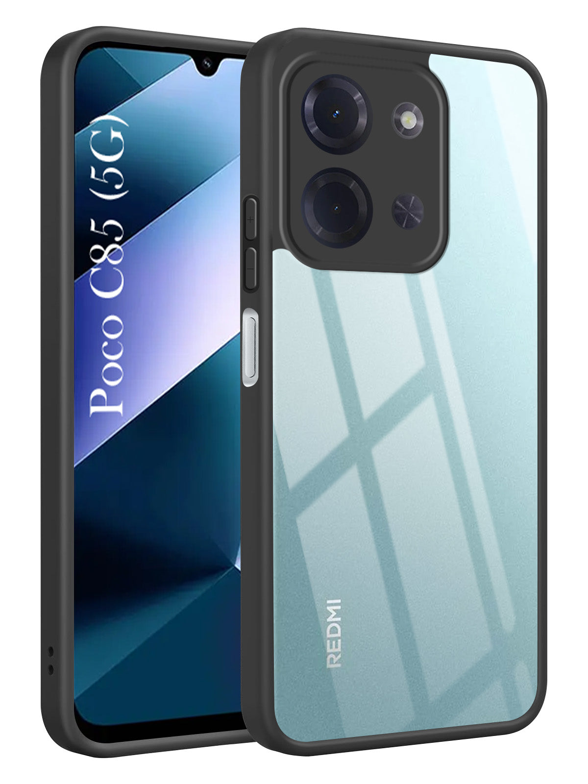 For Poco C85 5G Back Cover Case Ultra-Hybrid (Lifetime Anti Yellow | Anti Scratch | Crystal Clear Shockproof)