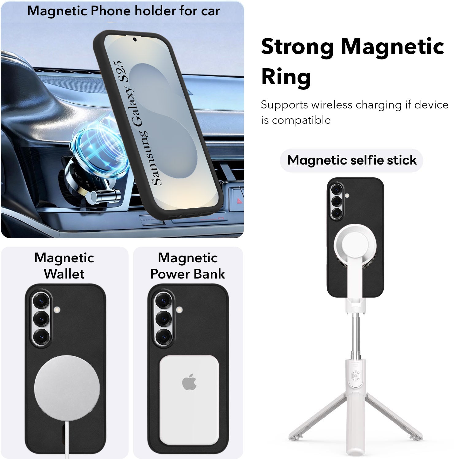 For Samsung Galaxy S25 Back Cover Case (Sleek Leather Finish | MagSafe Compatible Wireless Charging | Camera Bump Protection)