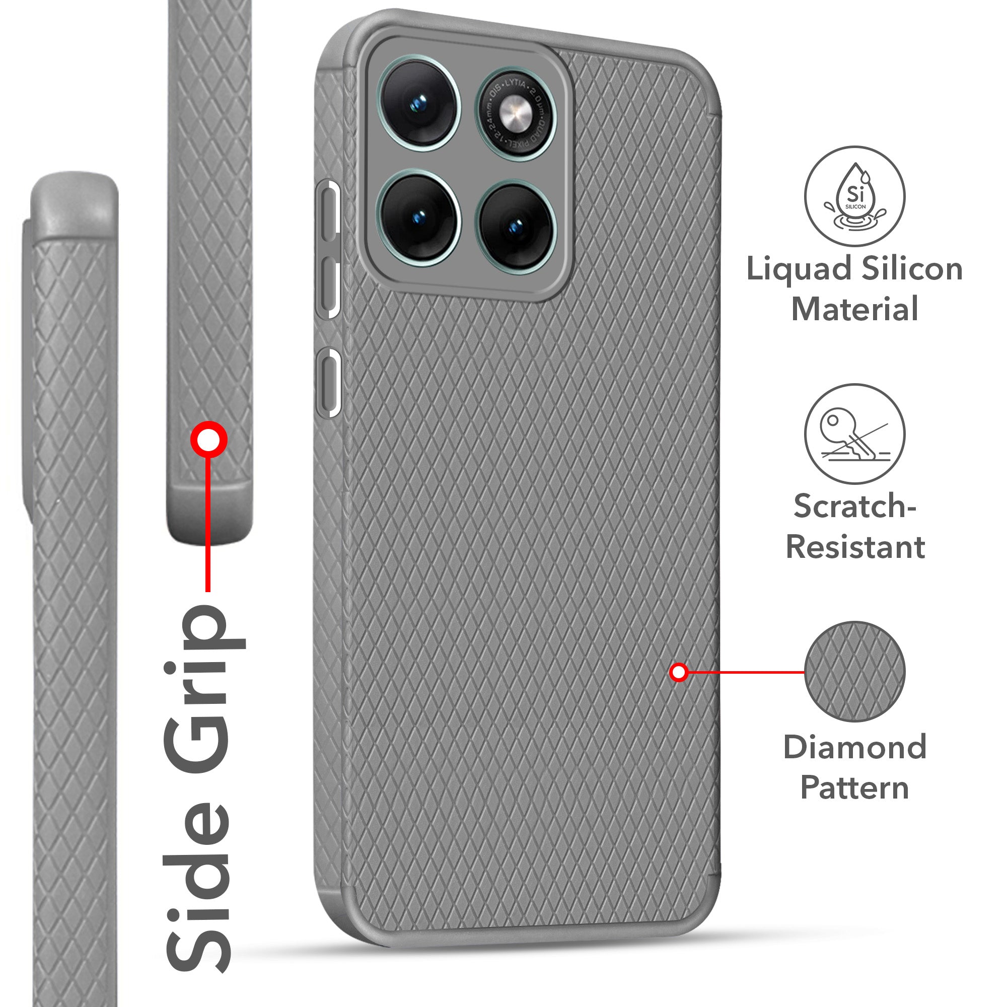 For Motorola Moto Edge 70 Fusion Back Cover Case Liquid Silicone (Camera Protection | Side Grip Texture | Soft and Flexible)