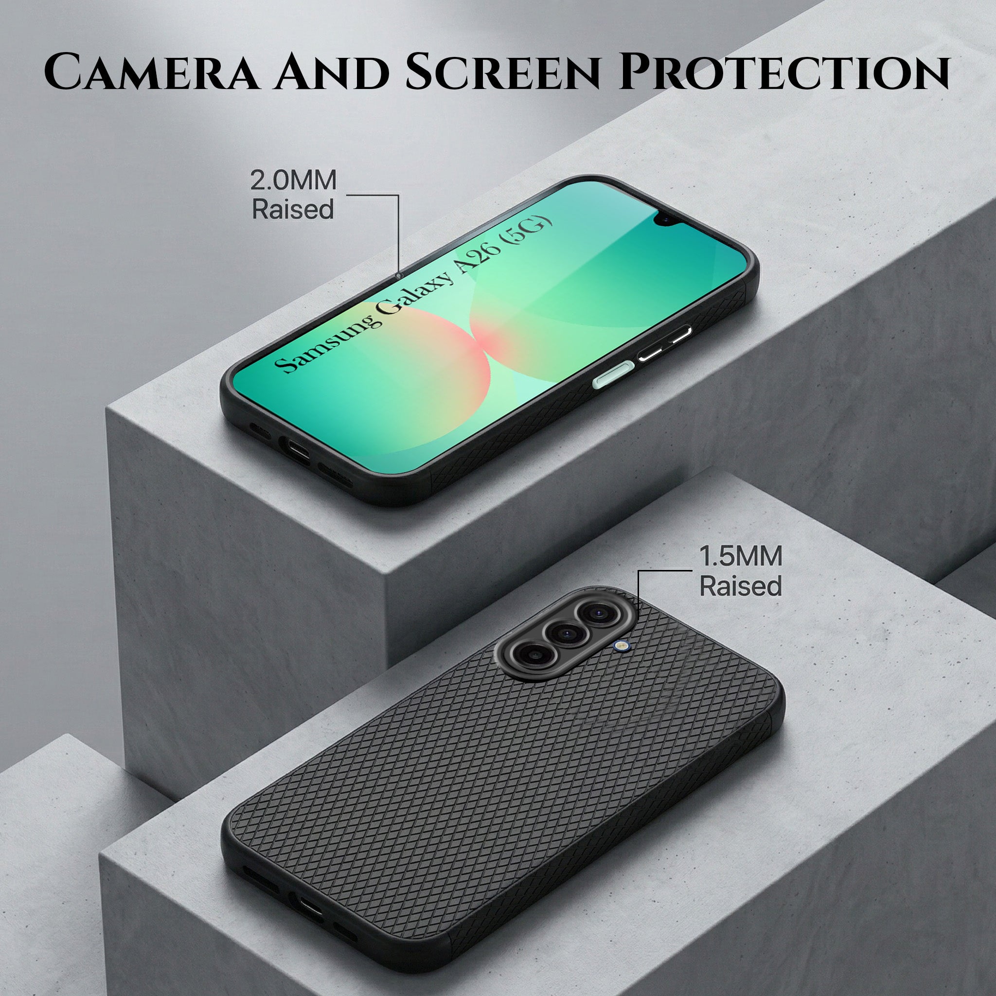 For Samsung Galaxy A26 5G Combo with Back Cover and 9H Tempered Glass (Liquid Silicone | Camera Protection | Oleophobic Coating Screen Glass)