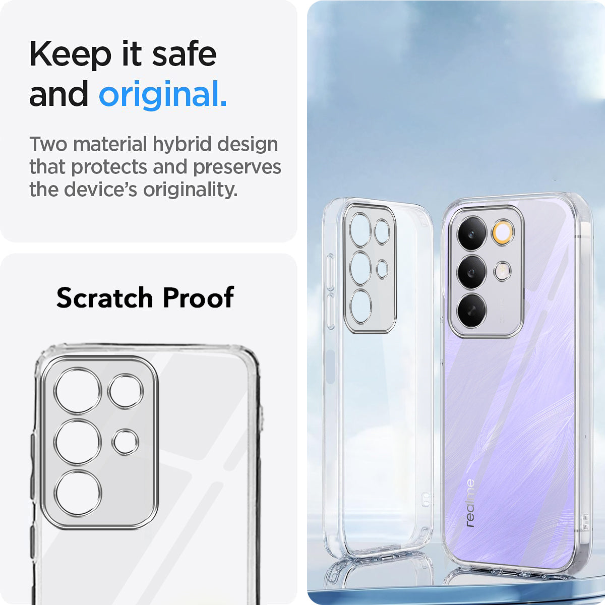 For Realme C85 5G | Realme Narzo 90x Back Cover Case Silicone (Clear Shockproof Case with Camera Protection | Soft and Flexible | Transparent)