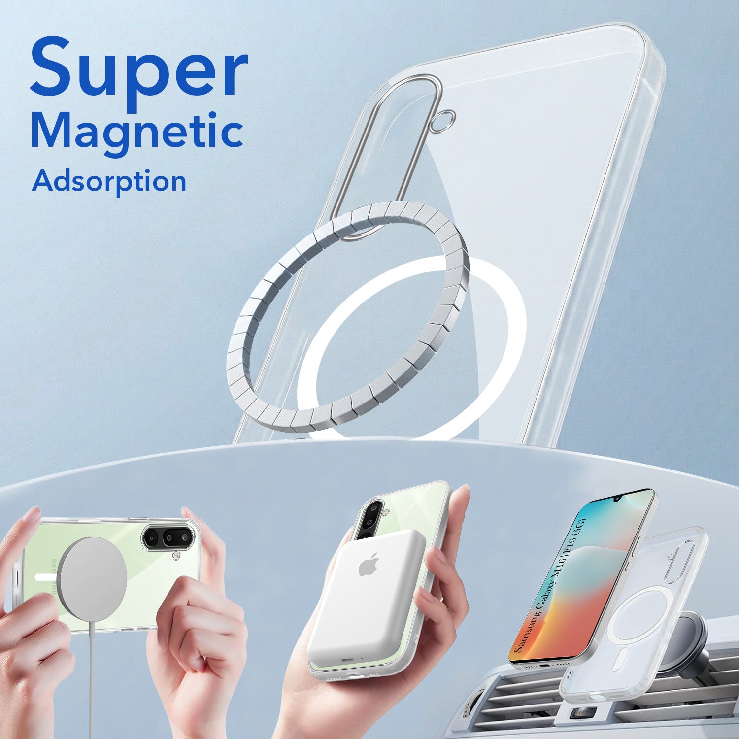 For Samsung Galaxy M16 5G | Samsung Galaxy F16 5G Back Cover Case Lifetime Anti-Yellow MagSafe Compatible Clear (Sleek Hard Crystal | Shockproof and Camera Protection)