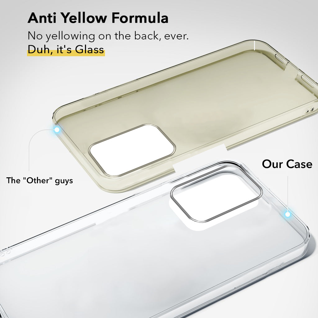 For Motorola Moto G96 Back Cover Case (Hard Anti Yellow Clear Case | Sleek Hard Crystal Clear | Drop & Camera Protection | Shockproof Polycarbonate)