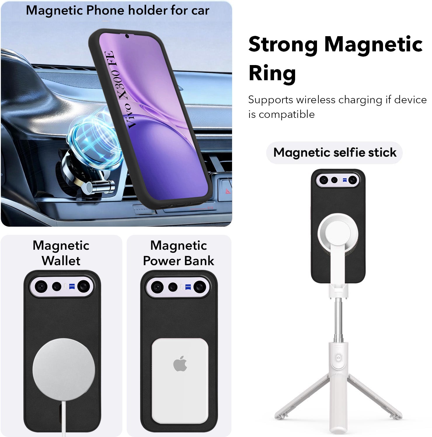 For Vivo X300 FE Back Cover Case Leather Finish (MagSafe Compatible Wireless Charging | Soft Touch | Camera Bump Protection)