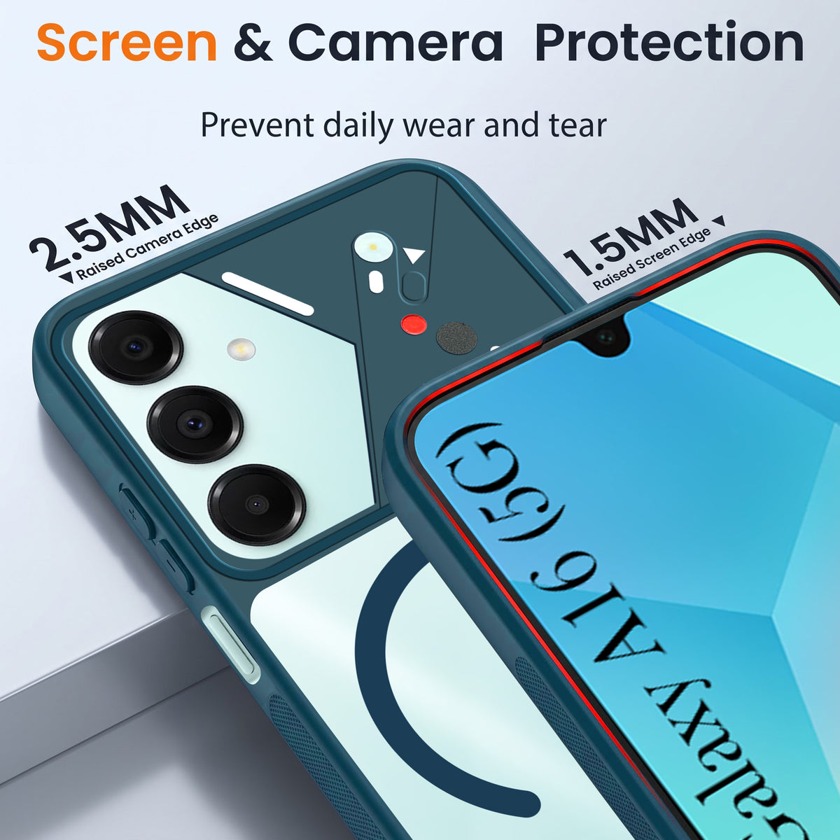For Samsung Galaxy A16 5G Back Cover Case Lifetime Anti-Yellow Clear (Camera Protection | Side Grip | Wireless MagSafe Compatible)