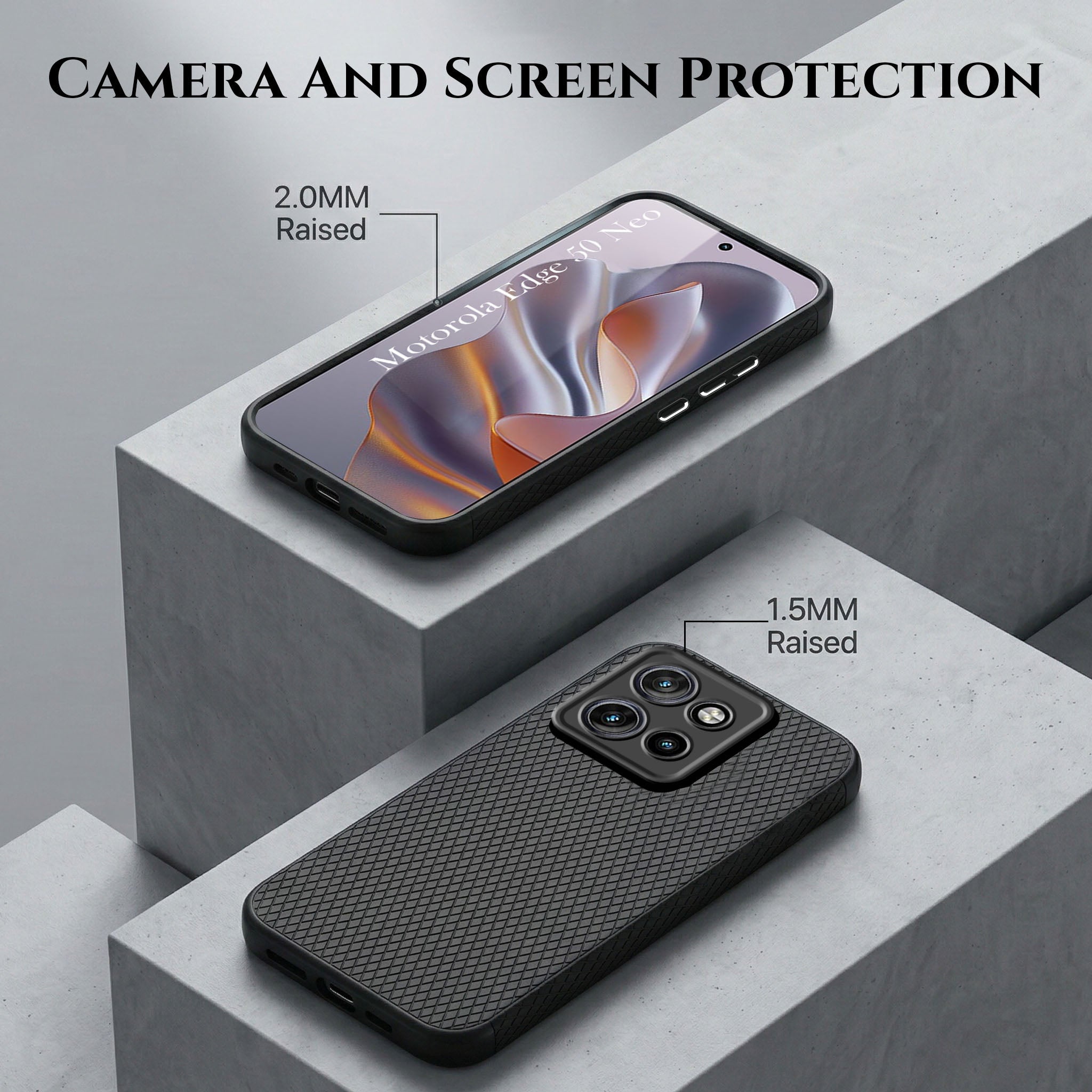 For Motorola Moto Edge 50 Neo Combo with Back Cover and 9H Tempered Glass (Liquid Silicone | Camera Protection | Oleophobic Coating Screen Glass) (Copy)