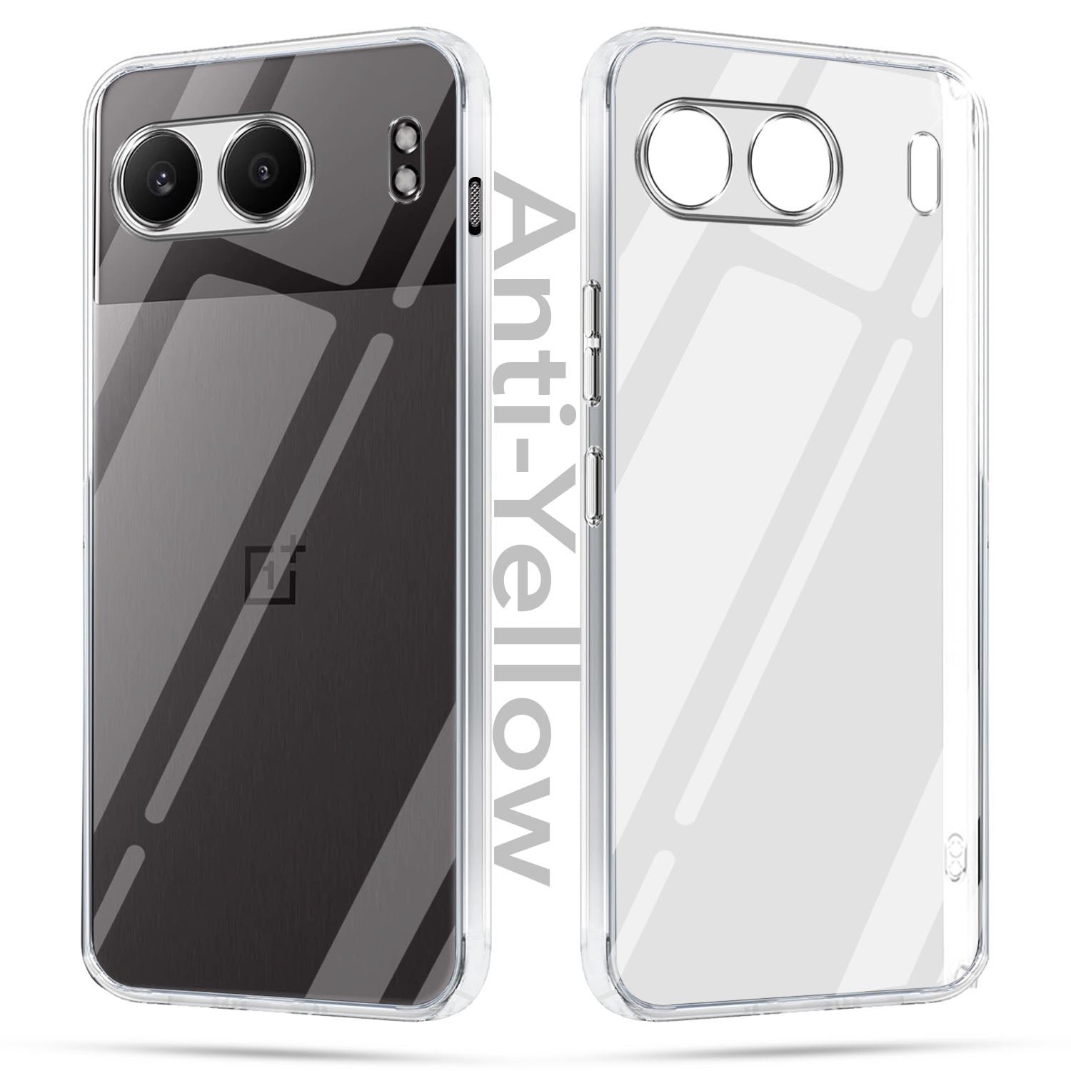 For Oneplus Nord 4 Combo with Back Cover and 9H Tempered Glass (Lifetime Anti-Yellow | Sleek Hard Crystal | Oleophobic Coating Screen Glass)