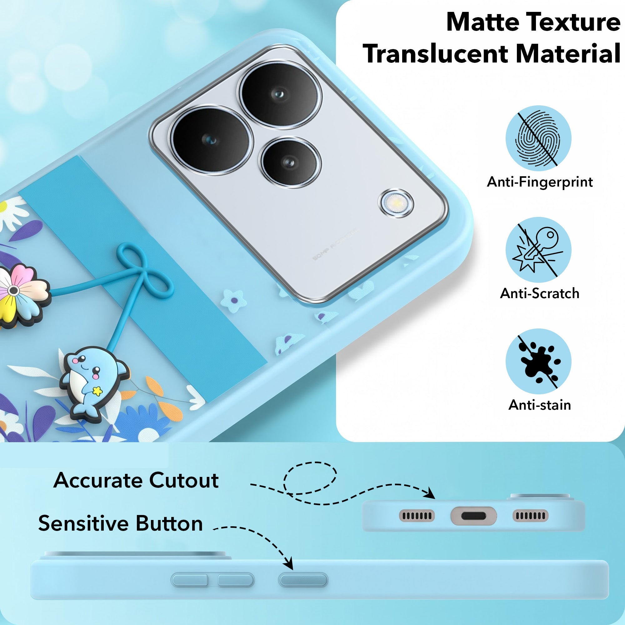 For Realme P4 Back Cover Case (3D Cute Cartoons | Hard Back Side Soft | Matte Premium Finish | HD Printing)