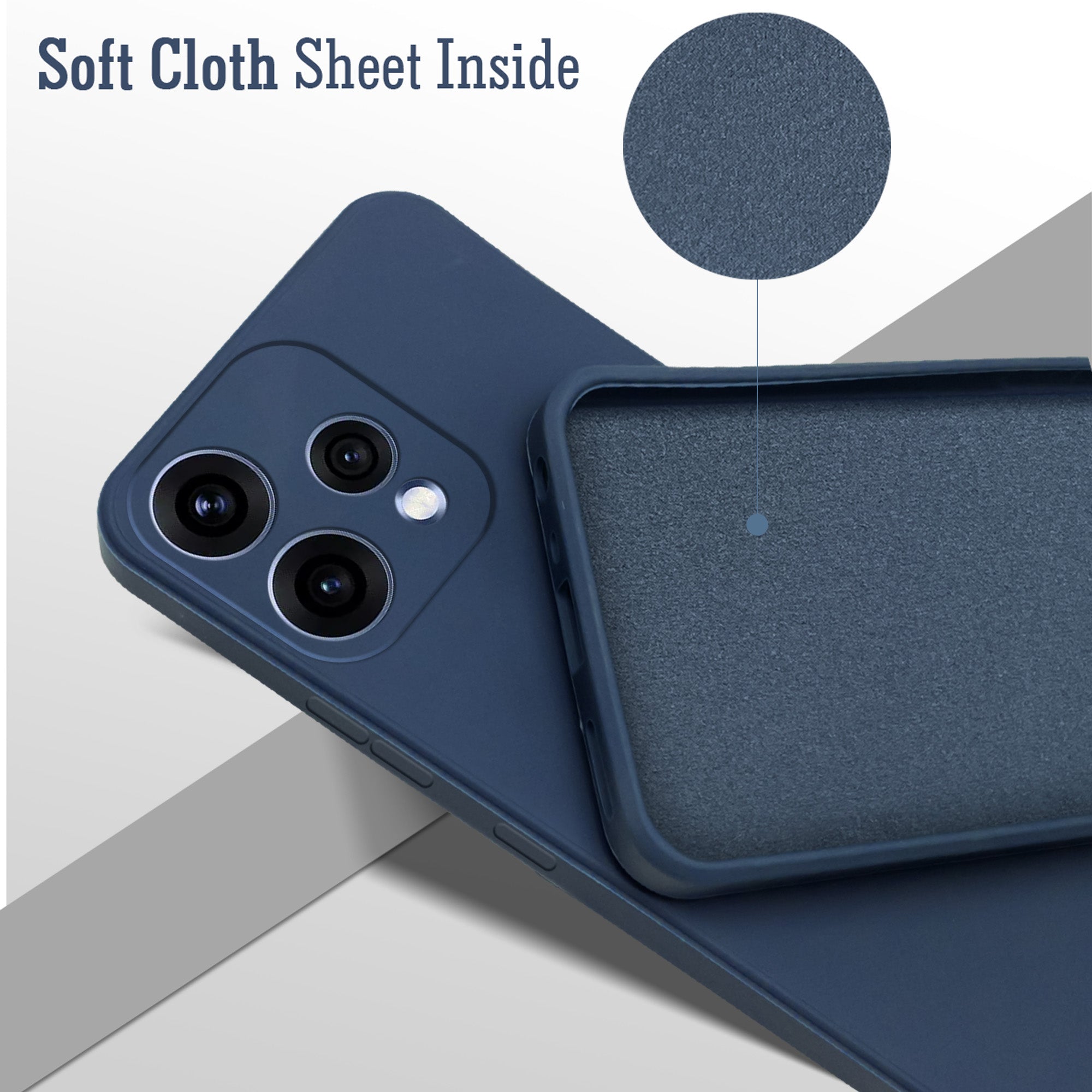 For Oppo Reno15 5G | Oppo Reno 15 5G Back Cover Case (Matte Finish Silicone with Inside Fiber cloth)