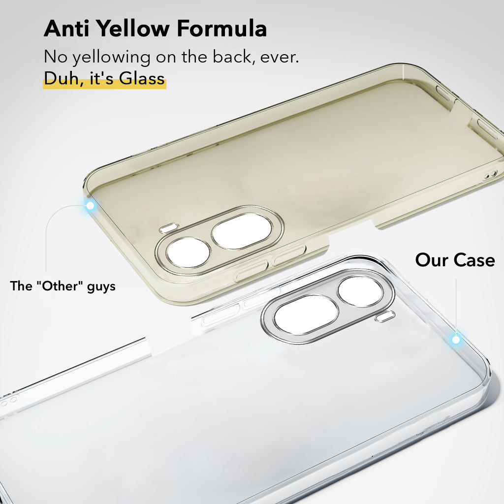 For Redmi A7 Pro Back Cover Case Lifetime Anti-Yellow Clear (Sleek Hard Crystal | Shockproof and Camera Protection)