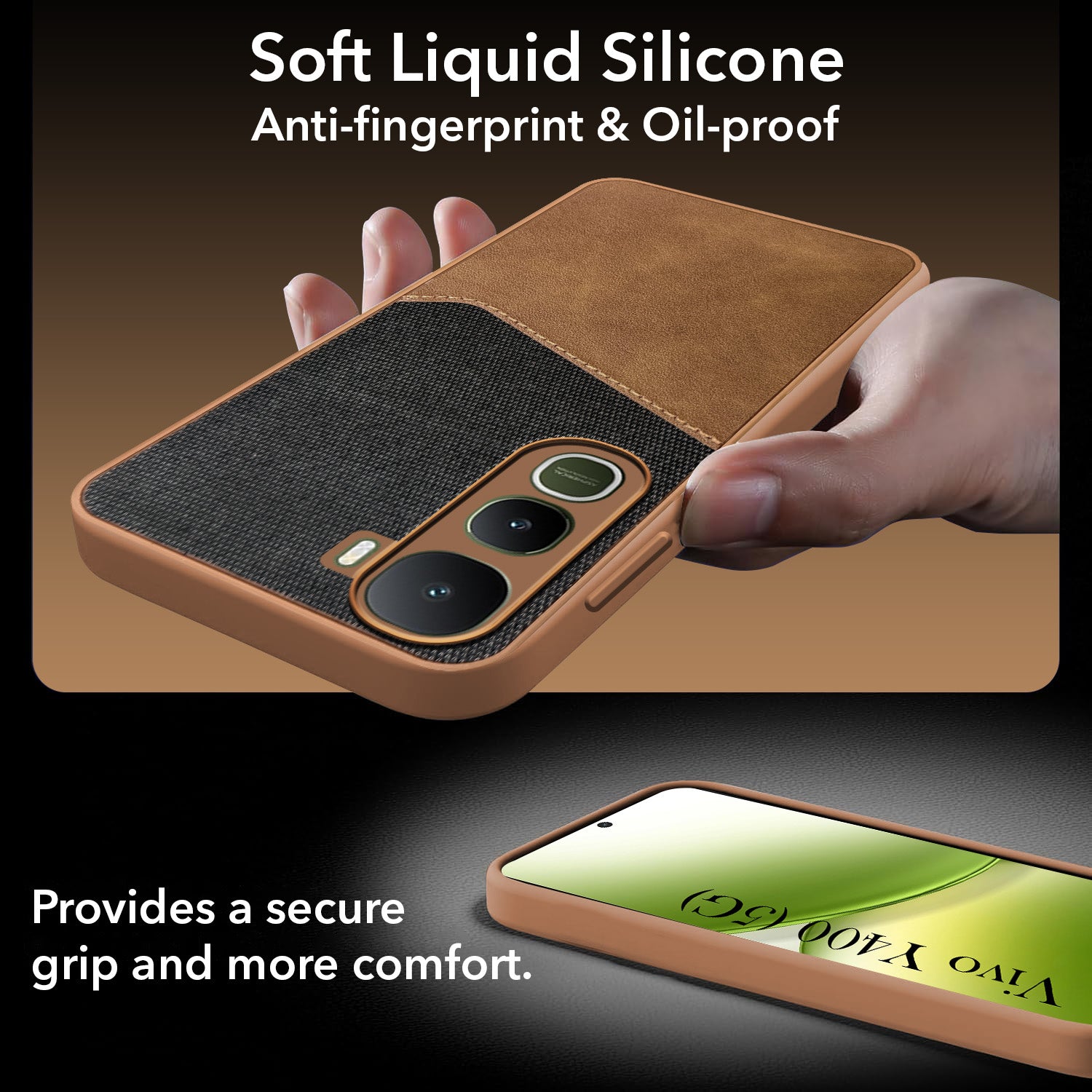 For Vivo Y400 Back Cover Case (Dual PU Leather Stitch | Professional Minimalist | Soft and Flexible)