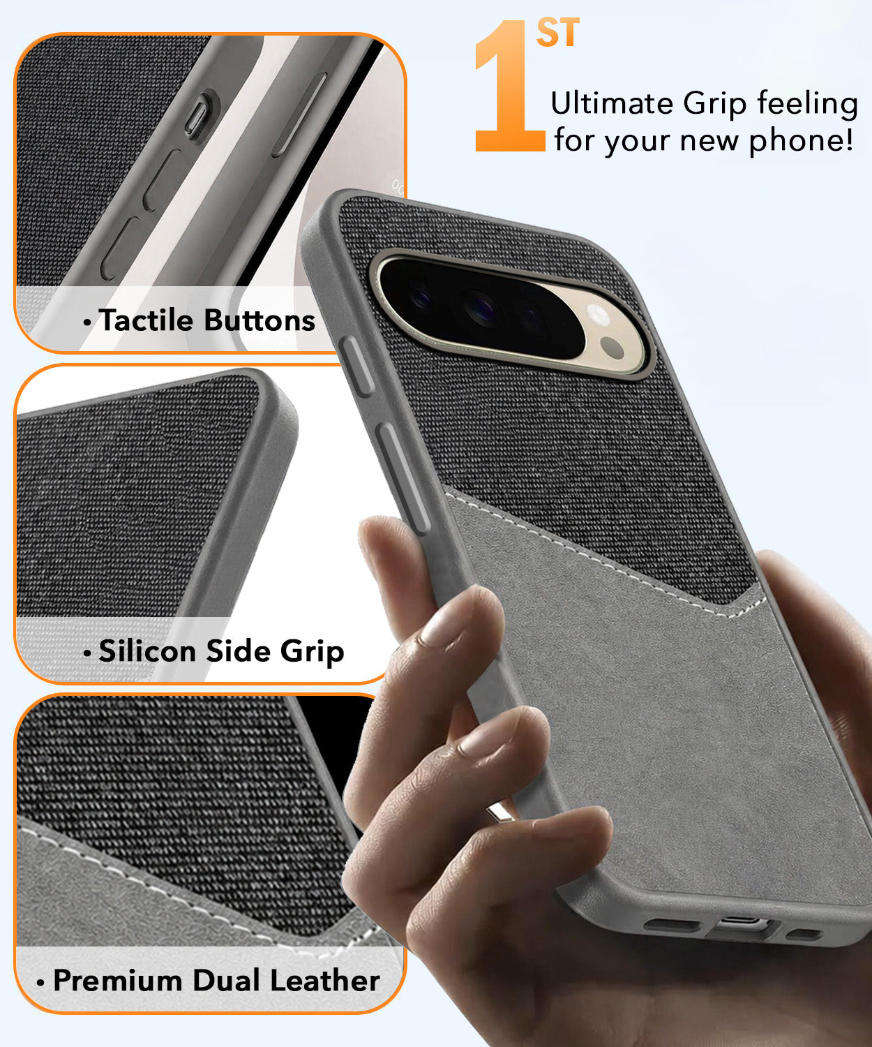 For Google Pixel 10 Pro Back Cover Case (Dual PU Leather Stitch | Professional Minimalist | Soft and Flexible)