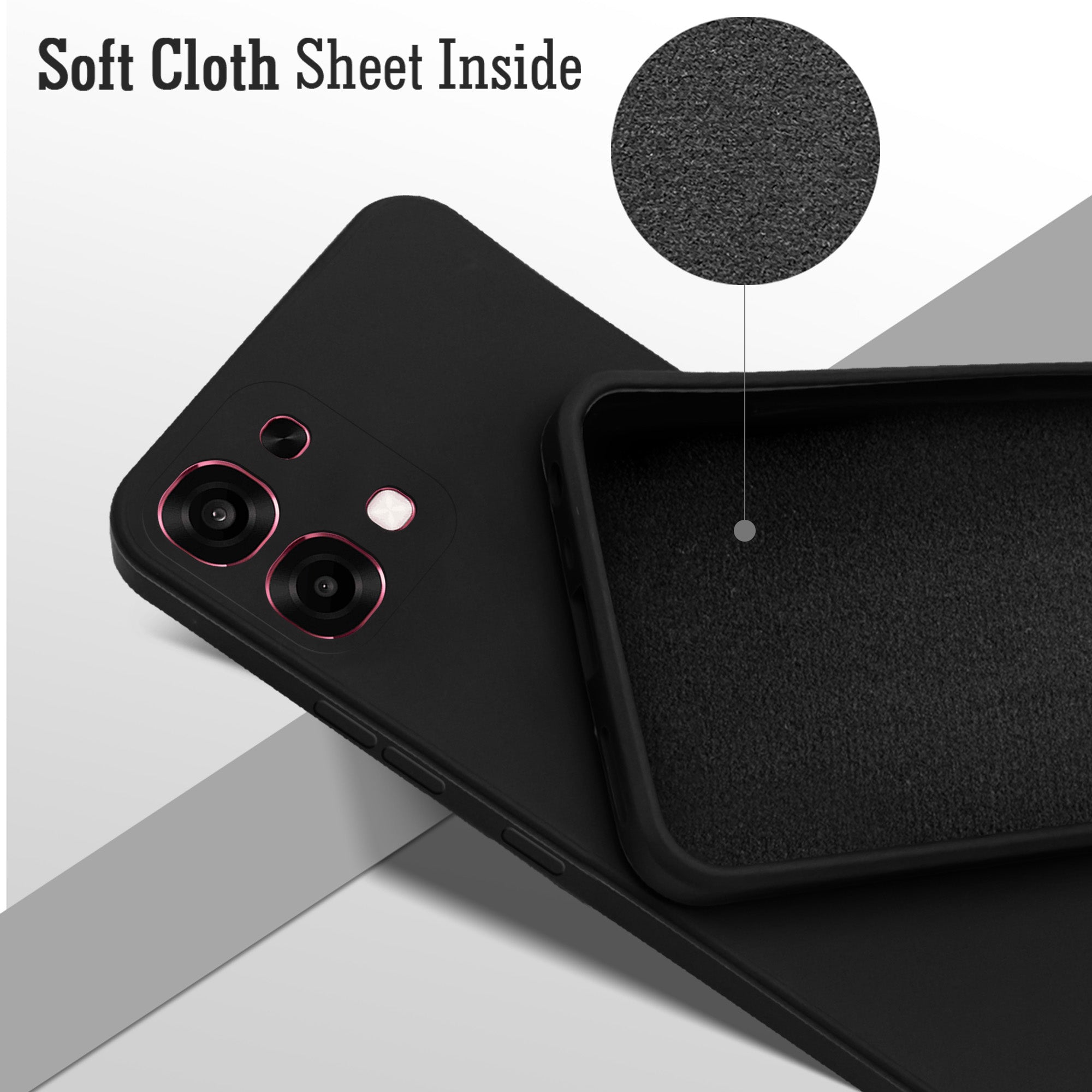 For Oppo F31 5G Back Cover Case (Matte Finish Silicone with Inside Fiber cloth)