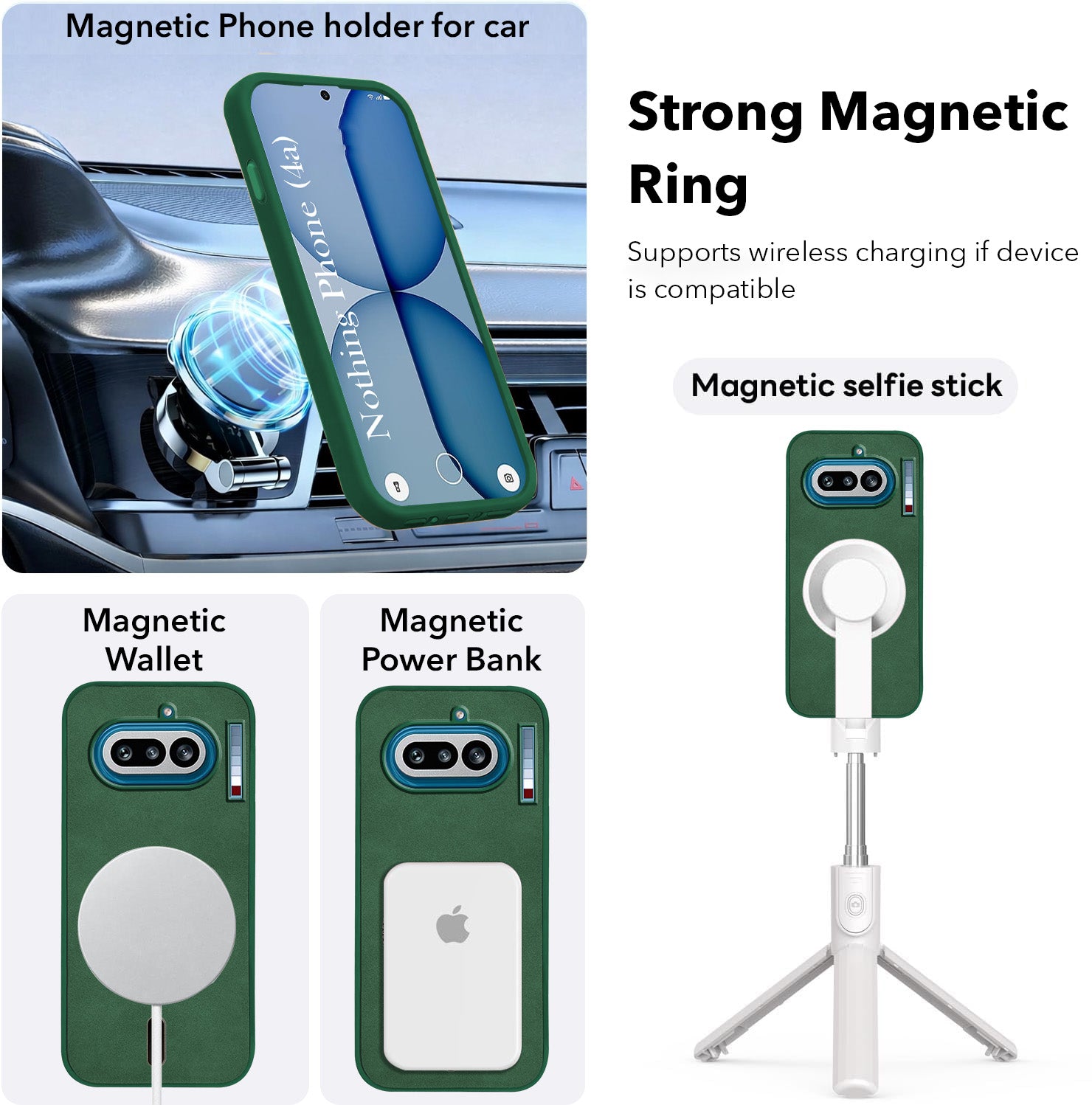 For Nothing Phone 4A 5G Back Cover Case Leather Finish (MagSafe Compatible Wireless Charging | Soft Touch | Camera Bump Protection)