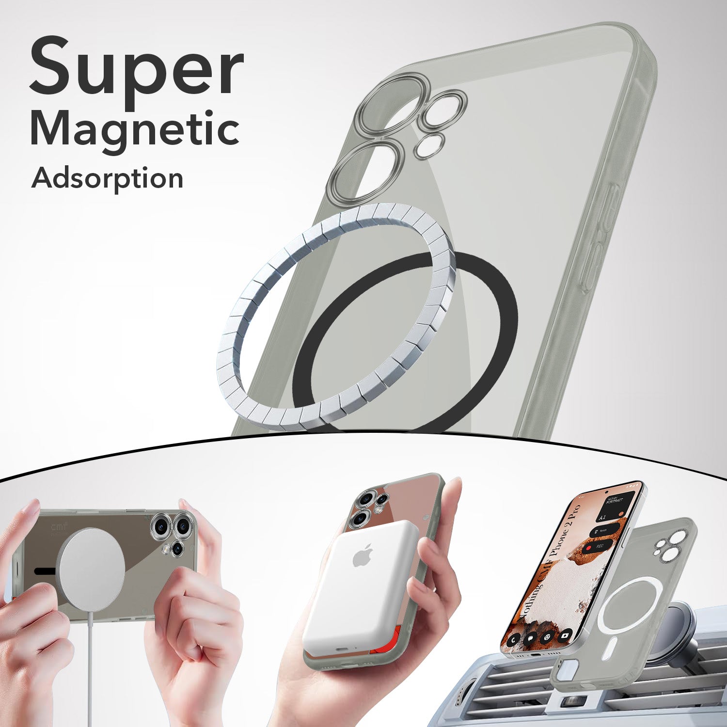 For Nothing CMF Phone 2 Pro Back Cover Case Lifetime Anti-Yellow MagSafe Compatible Clear (Sleek Hard Crystal | Shockproof and Camera Protection)