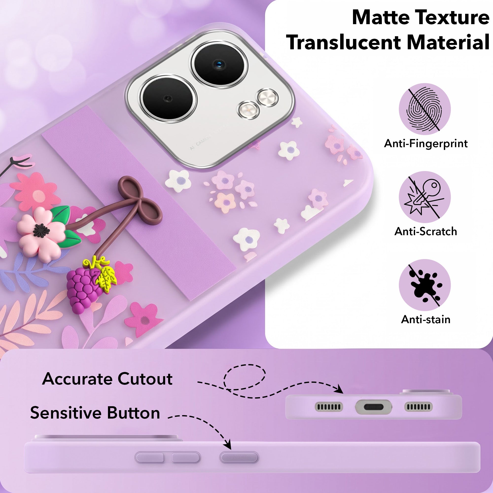 For Oppo A5X Back Cover Case (3D Cute Cartoons | Hard Back Side Soft | Matte Premium Finish | HD Printing) (Copy)