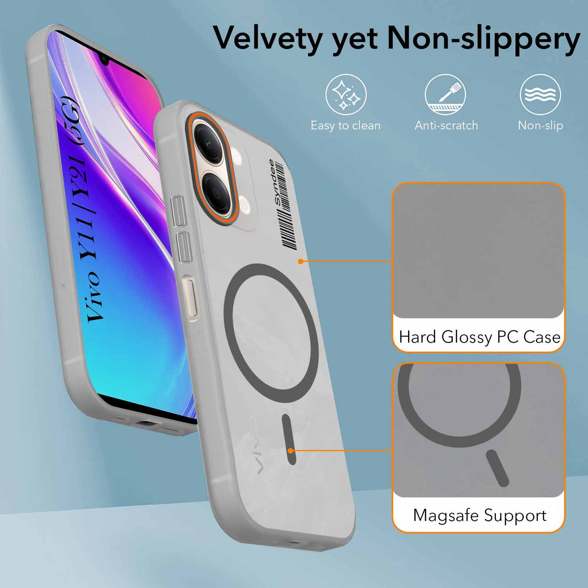 For Vivo Y11 | Vivo Y21 5G Back Cover Case (Soft Touch | Camera Bump Protection | MagSafe Compatible | Matte Finish)