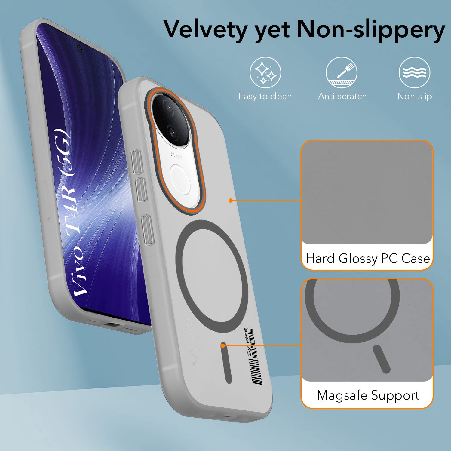 For Vivo T4R Back Cover Case (Soft Touch | Camera Bump Protection | MagSafe Compatible | Matte Finish)