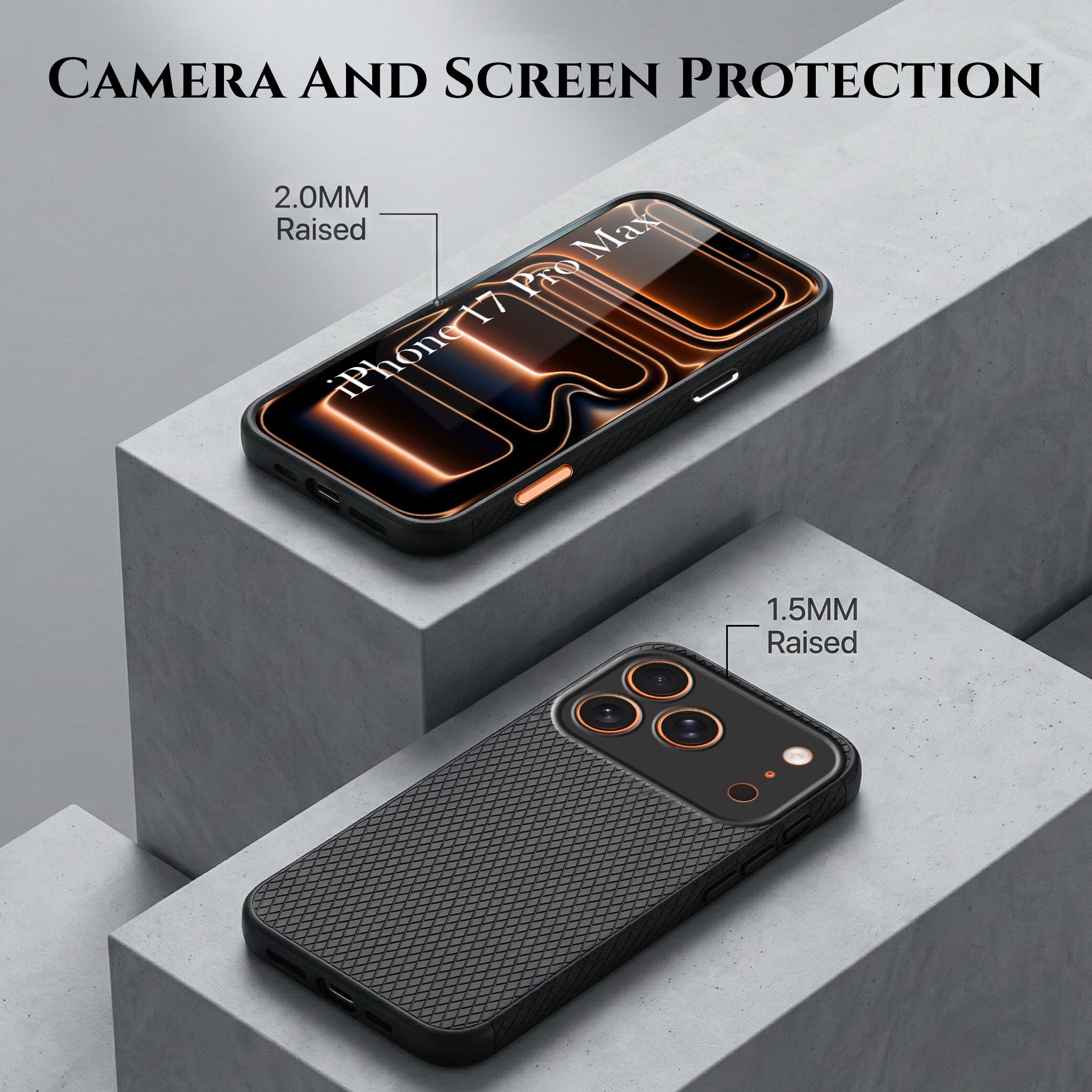 For Apple iPhone 17 Pro Max Combo with Back Cover and 9H Tempered Glass (Liquid Silicone | Camera Protection | Oleophobic Coating Screen Glass)