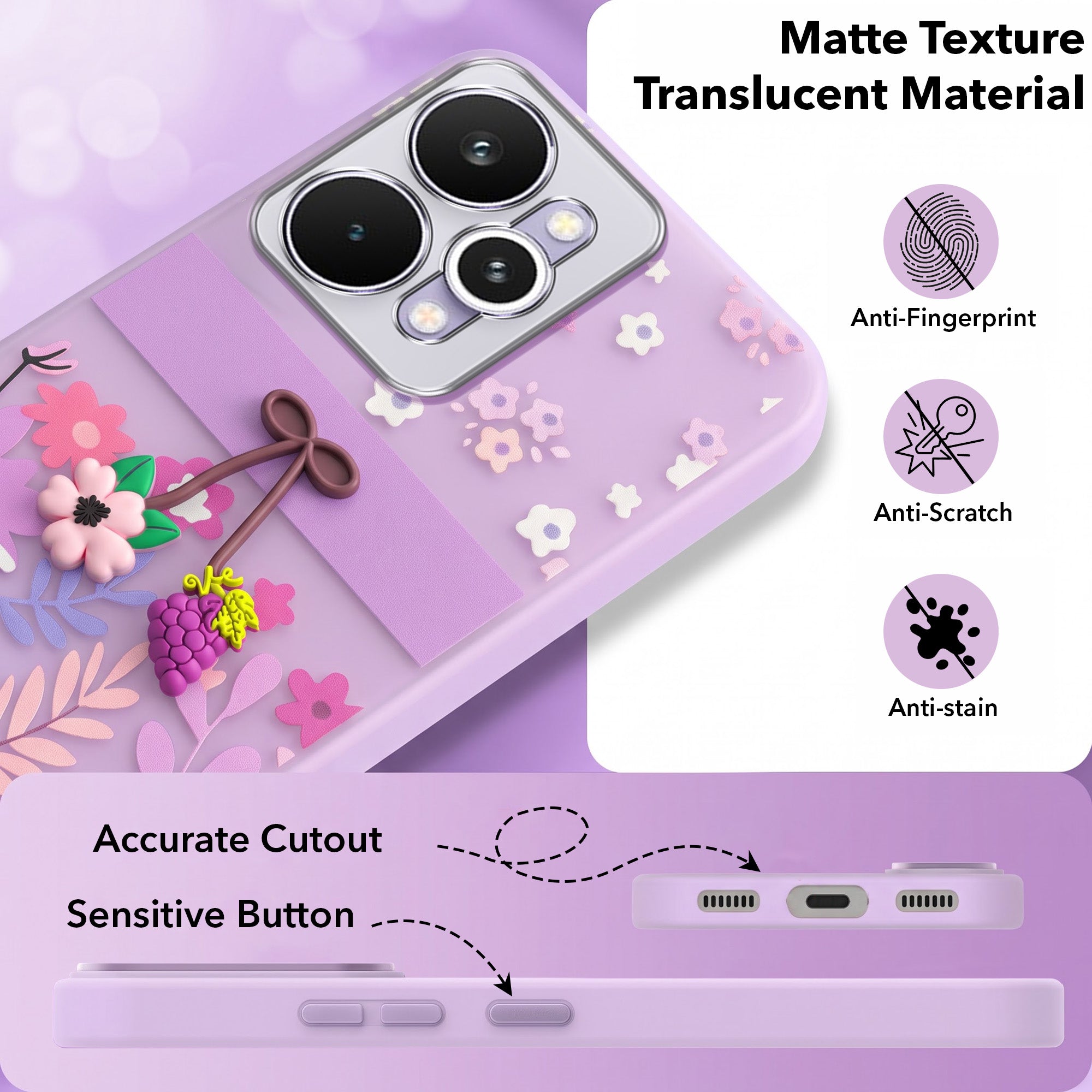 For Realme 15 Pro Back Cover Case (3D Cute Cartoons | Hard Back Side Soft | Matte Premium Finish | HD Printing)