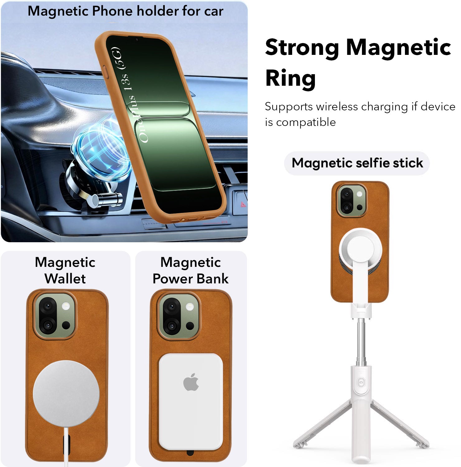 For OnePlus 13S Back Cover Case Leather Finish (MagSafe Compatible Wireless Charging | Soft Touch | Camera Bump Protection)