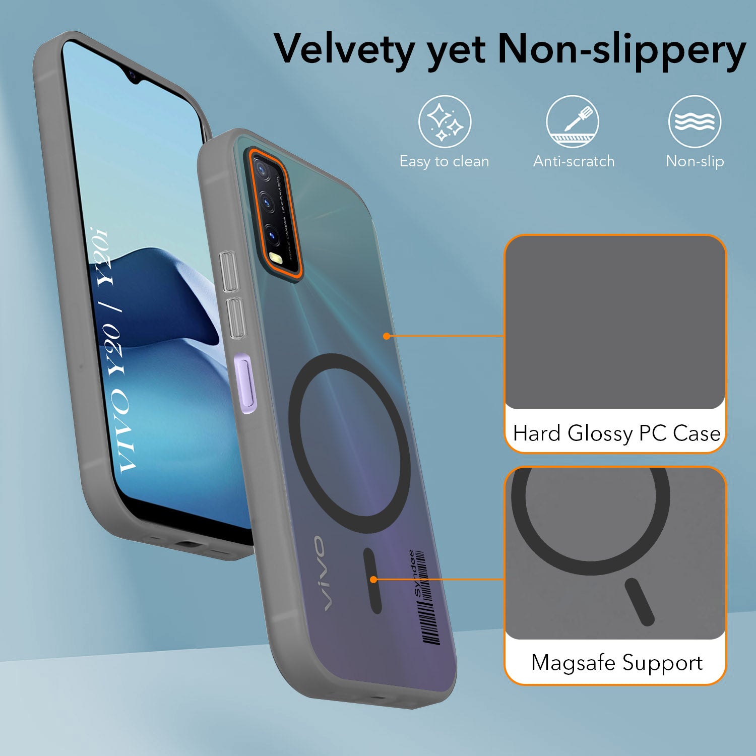 For Vivo Y20 | Y20i Back Cover Case (Soft Touch | Camera Bump Protection | MagSafe Compatible | Matte Finish)