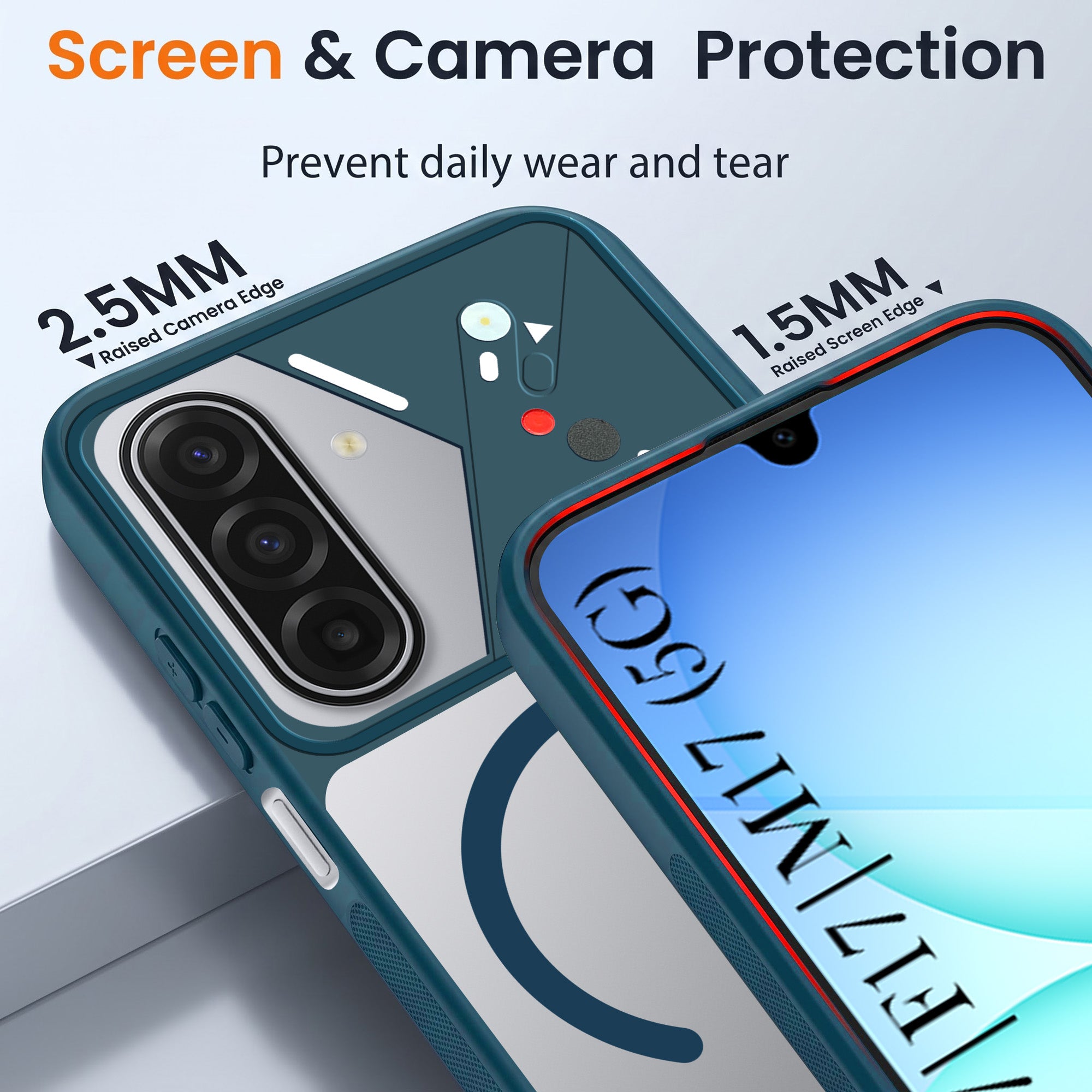 For Samsung Galaxy A17 | Samsung F17 | Samsung M17 5G Back Cover Case Lifetime Anti-Yellow Clear (Camera Protection | Side Grip | Wireless MagSafe Compatible)