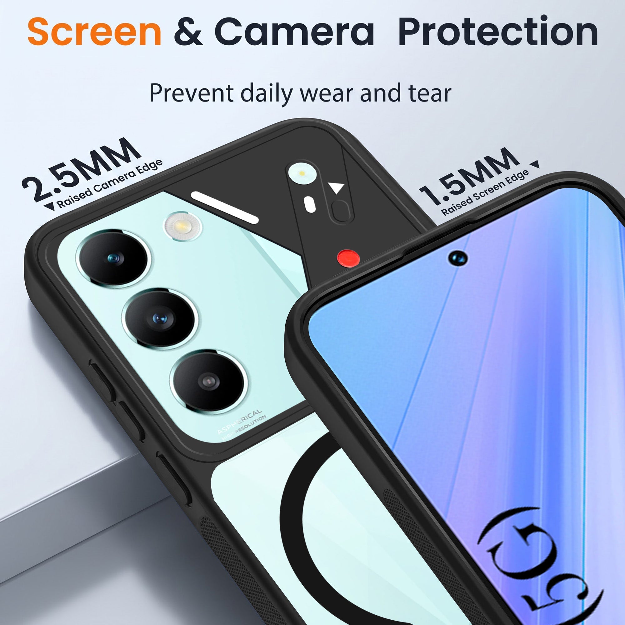 For Vivo T3 5G Back Cover Case Lifetime Anti-Yellow Clear (Camera Protection | Side Grip | Wireless MagSafe Compatible)