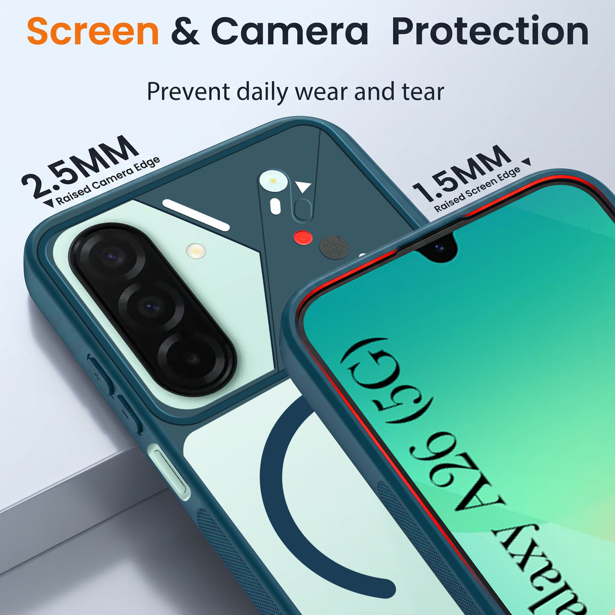 For Samsung Galaxy A26 5G Back Cover Case Lifetime Anti-Yellow Clear (Camera Protection | Side Grip | Wireless MagSafe Compatible)
