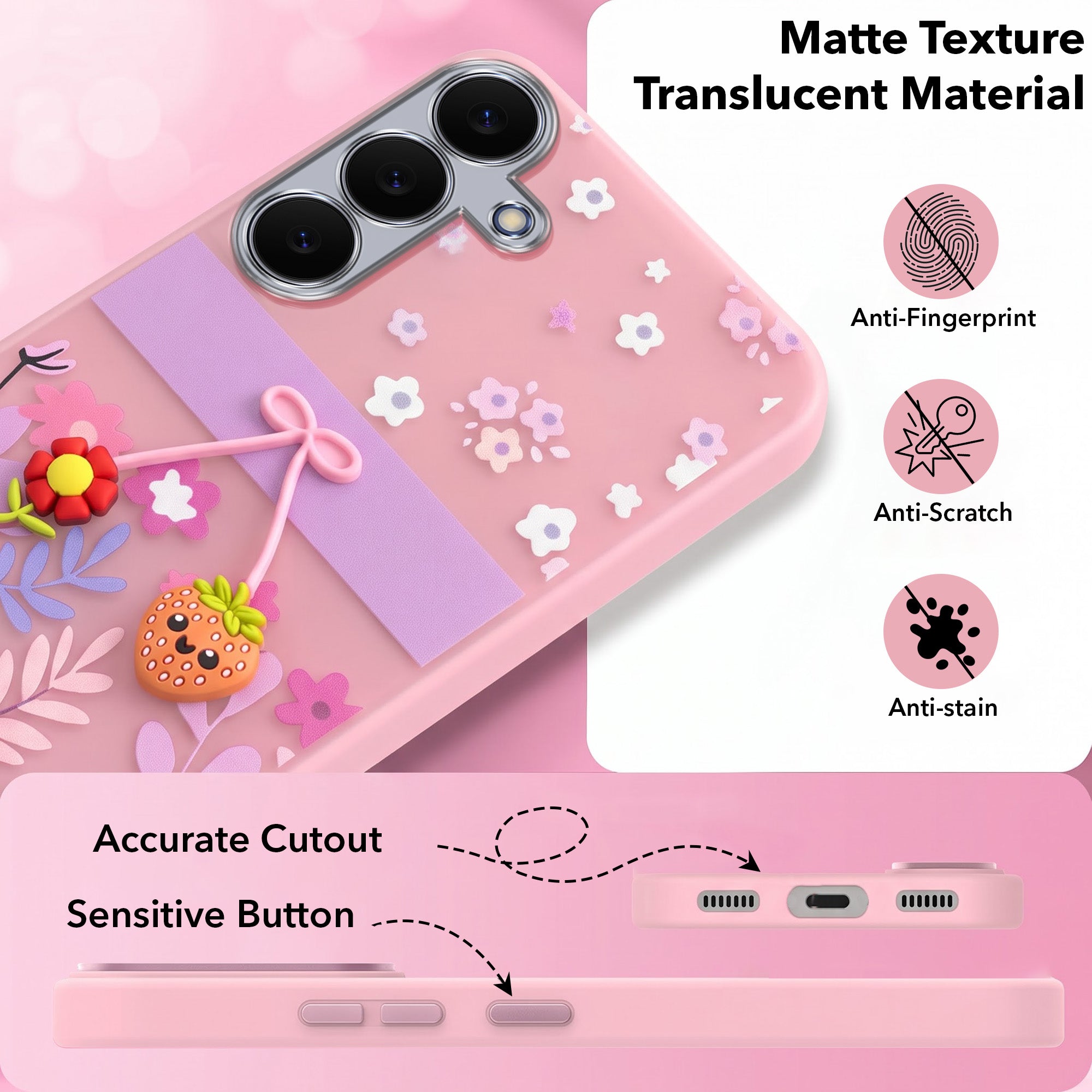 For Samsung Galaxy S25 FE Back Cover Case (3D Cute Cartoons | Hard Back Side Soft | Matte Premium Finish | HD Printing) (Copy) (Copy)