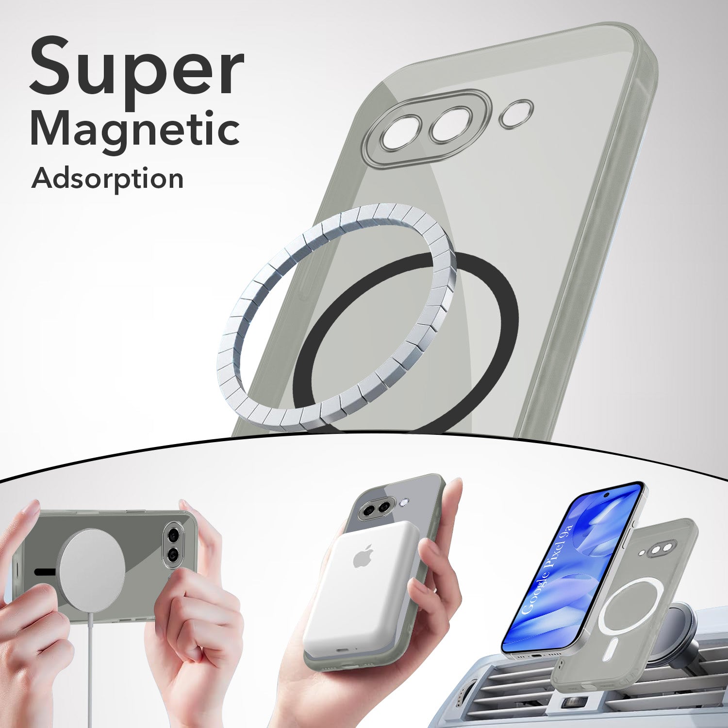 For Google Pixel 9A Back Cover Case Lifetime Anti-Yellow MagSafe Compatible Clear (Sleek Hard Crystal | Shockproof and Camera Protection)