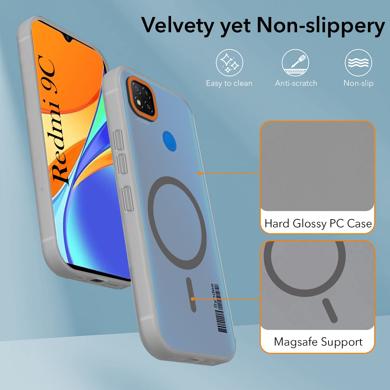 For Redmi 9C Back Cover Case (Soft Touch | Camera Bump Protection | MagSafe Compatible | Matte Finish)