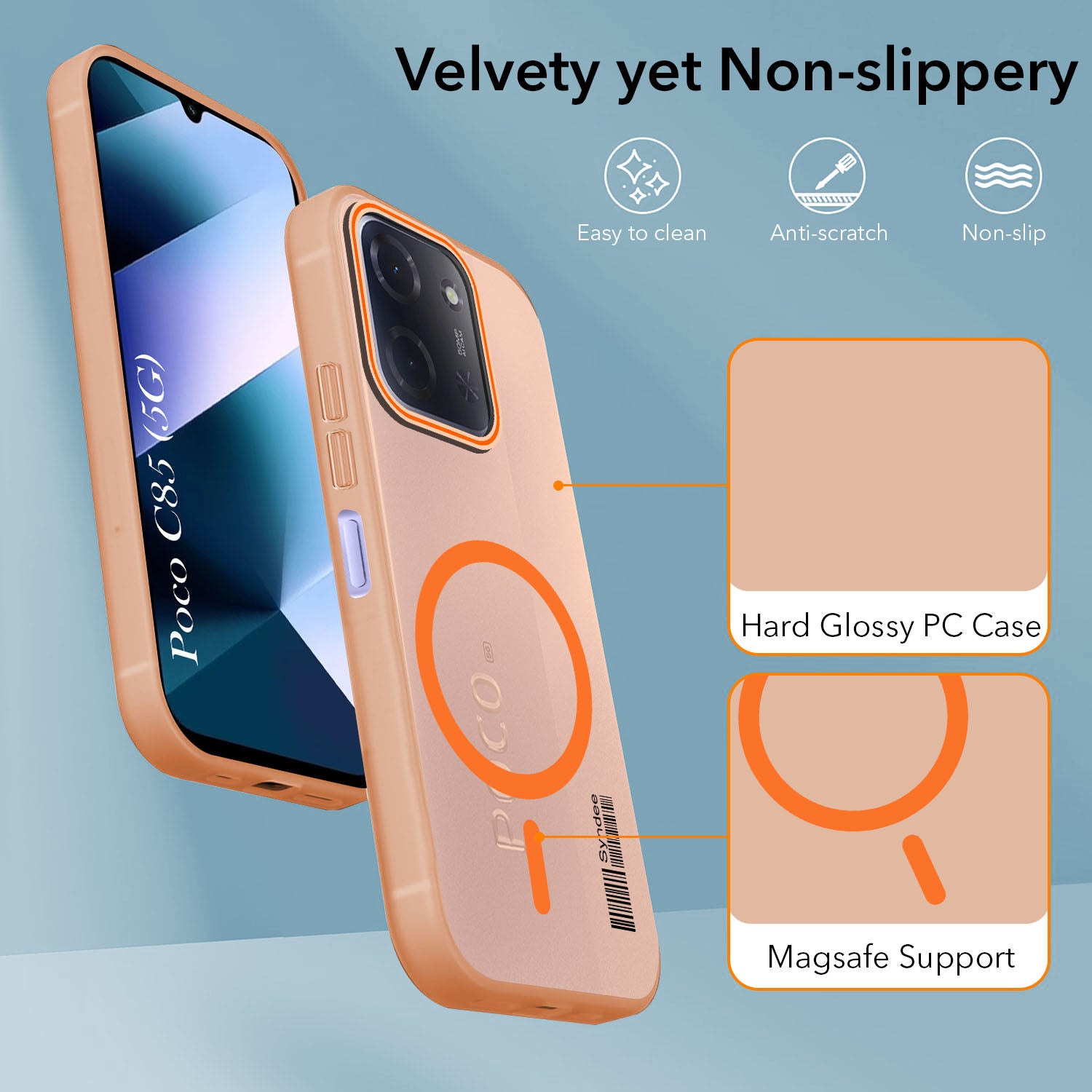 For Poco C85 5G Back Cover Case (Soft Touch | Camera Bump Protection | MagSafe Compatible | Matte Finish)