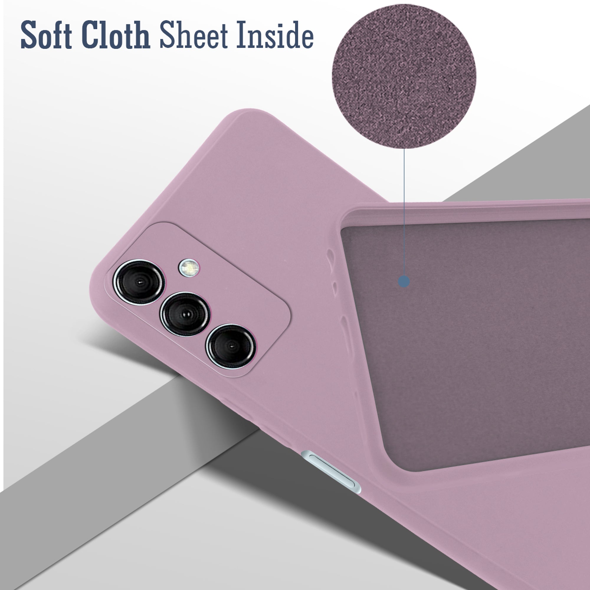 For Samsung Galaxy M14 5G Back Case Cover (Matte Finish Silicone with Inside Fiber Cloth)