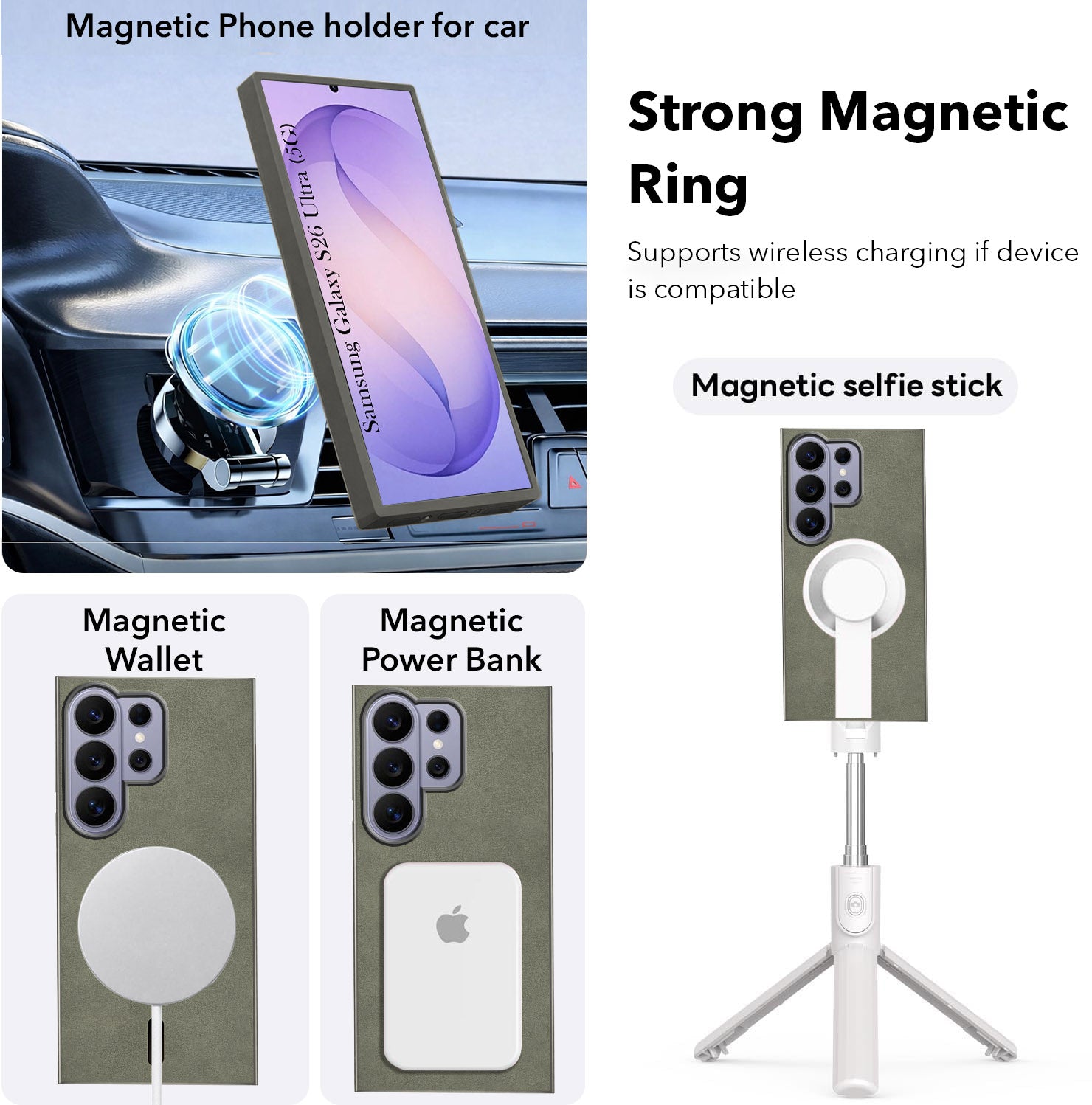 For Samsung Galaxy S26 Ultra Back Cover Case Leather Finish (MagSafe Compatible Wireless Charging | Soft Touch | Camera Bump Protection)