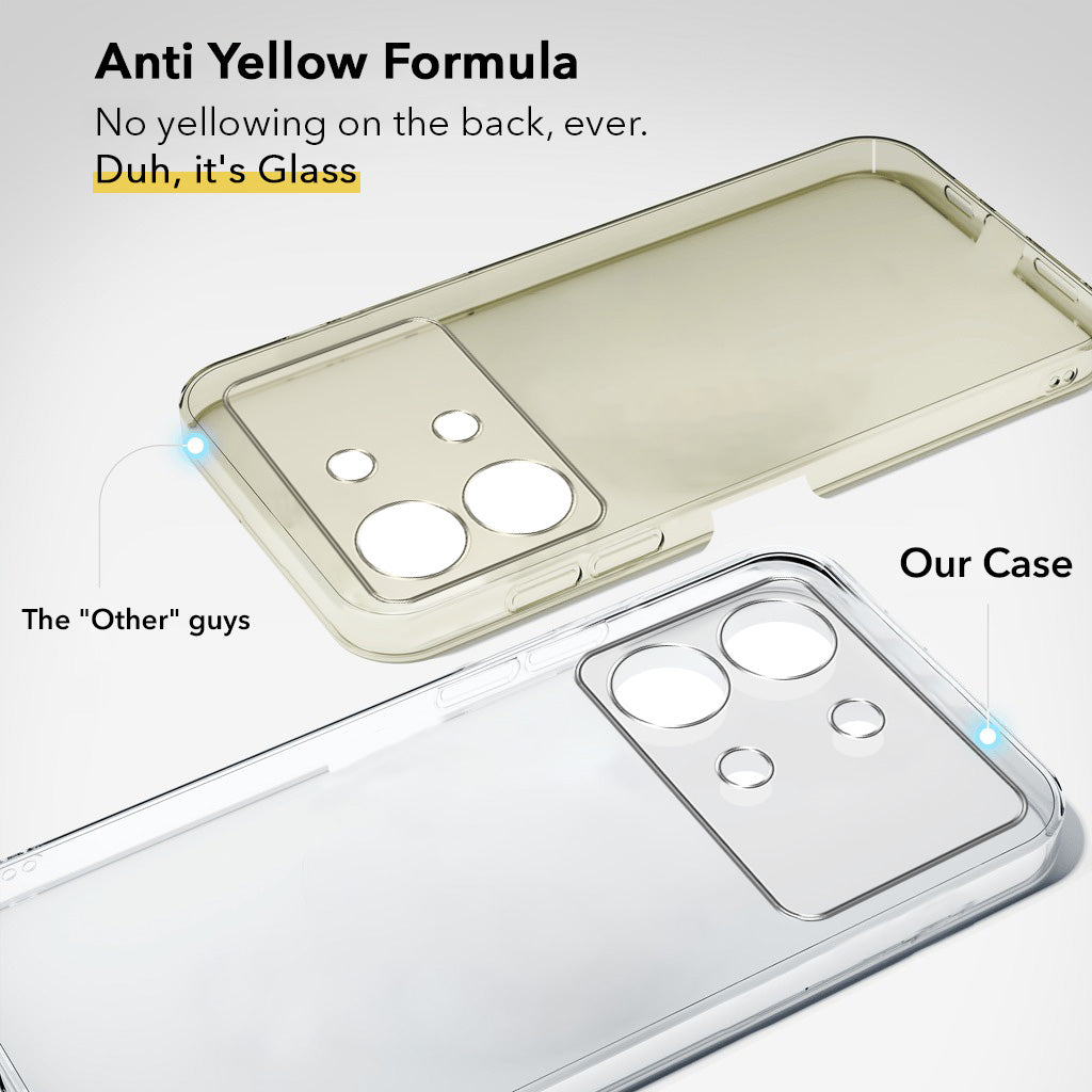 For Poco X6 Neo 5G Back Cover Case Lifetime Anti-Yellow Clear (Sleek Hard Crystal | Shockproof and Camera Protection)