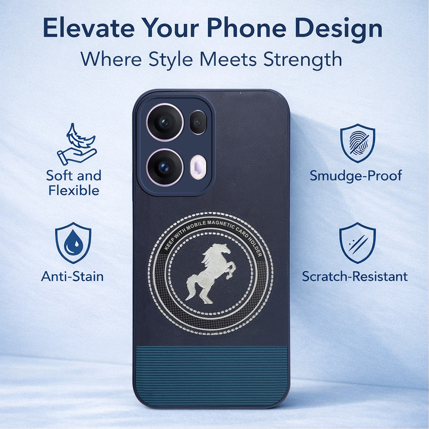 For Oppo Reno13 Pro 5G | Oppo Reno 13 Pro 5G Back Cover Case PU Leather Finish (Professional Minimalist Texture | MagSafe Compatile | Camera Protection | Sleek Sober Formal)