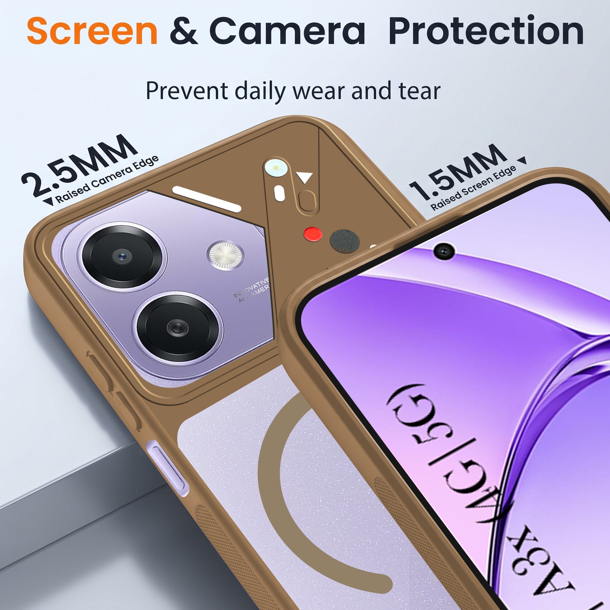 For Oppo A3X (4G/5G) | Oppo A3 5G Back Cover Case Lifetime Anti-Yellow Clear (Camera Protection | Side Grip | Wireless MagSafe Compatible)