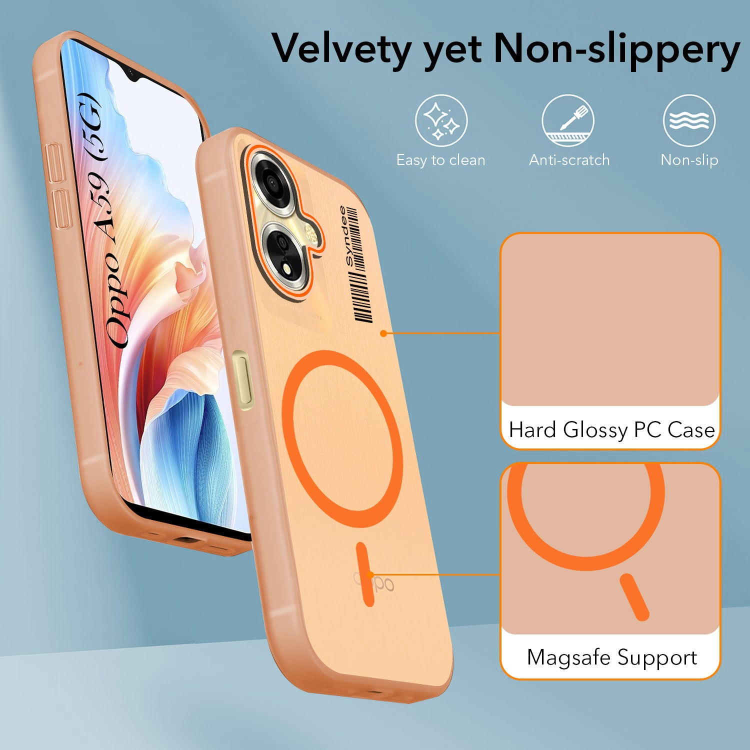 For Oppo A59 5G Back Cover Case (Soft Touch | Camera Bump Protection | MagSafe Compatible | Matte Finish)
