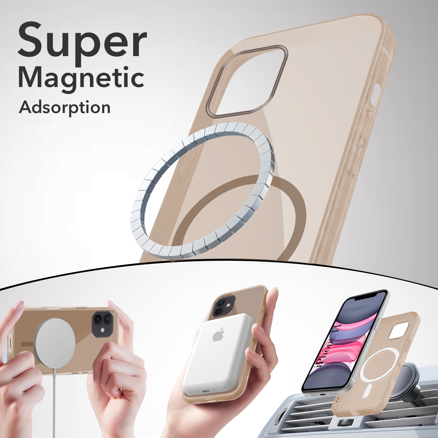 For Apple iPhone 11 Back Case Cover Lifetime Anti-Yellow MagSafe Compatible Clear (Sleek Hard Crystal | Camera Protection and Shockproof)