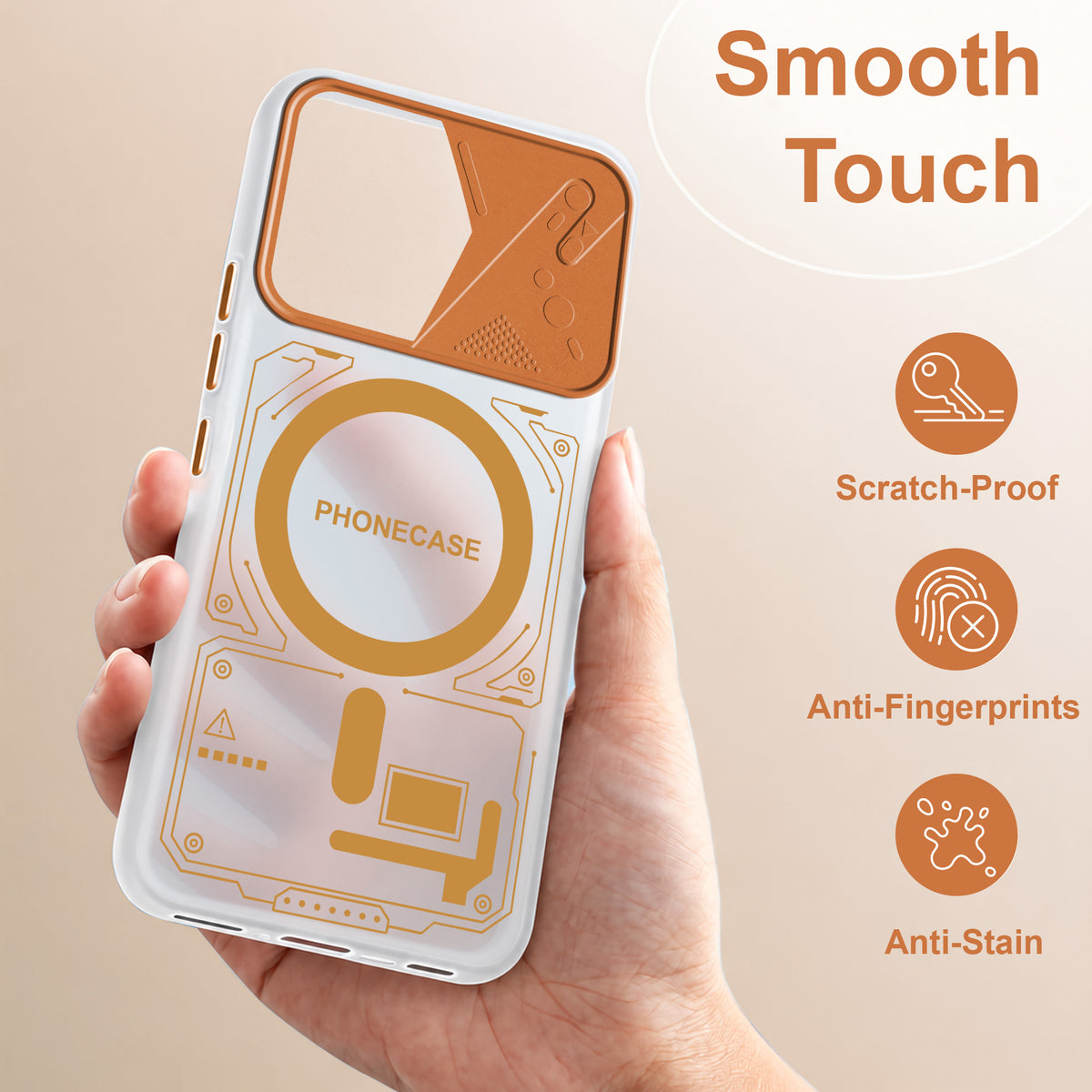 For Oppo F33 Pro 5G Metallic Back Cover Case (Metallic Camera Protection & Buttons | Translucent Milky Shade | Hard Polycarbonate)