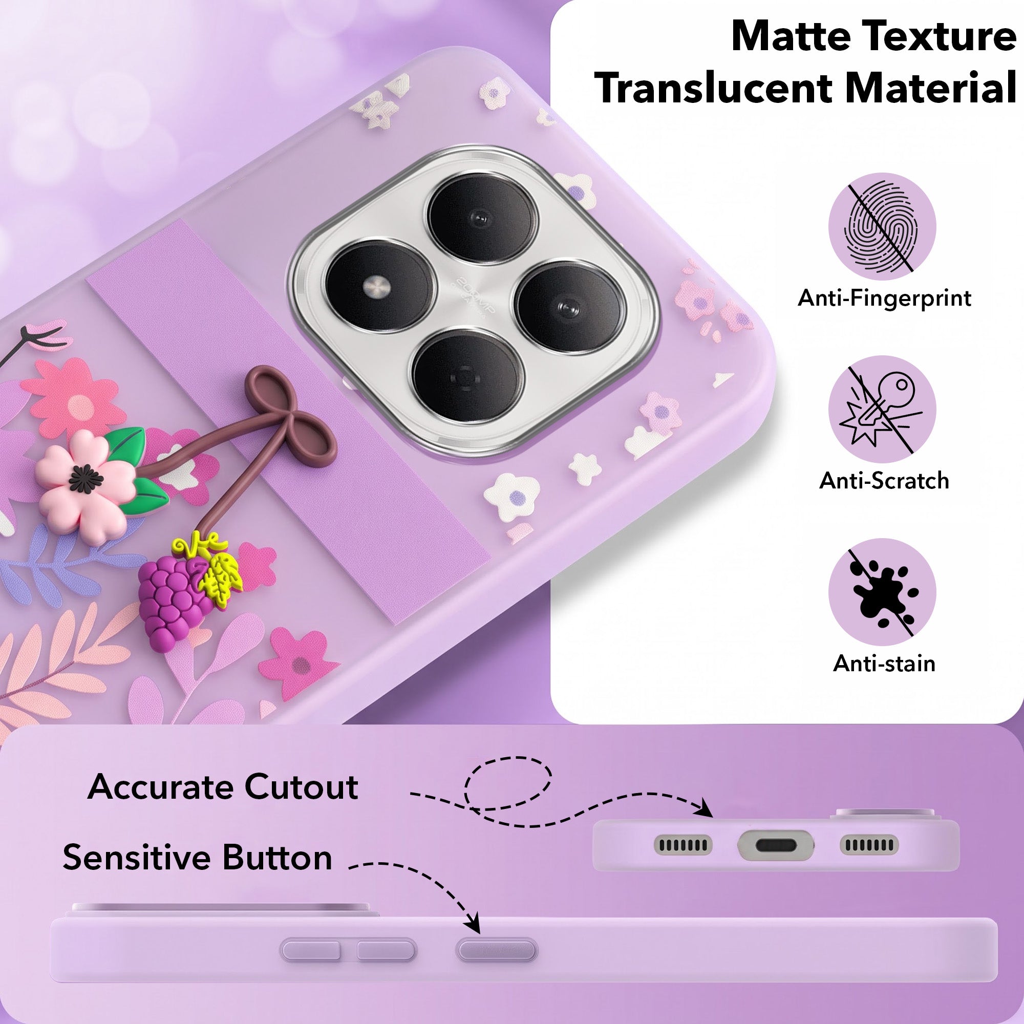 For Xiaomi Redmi Note 15 Pro 5G Back Cover Case (3D Cute Cartoons | Hard Back Side Soft | Matte Premium Finish | HD Printing)